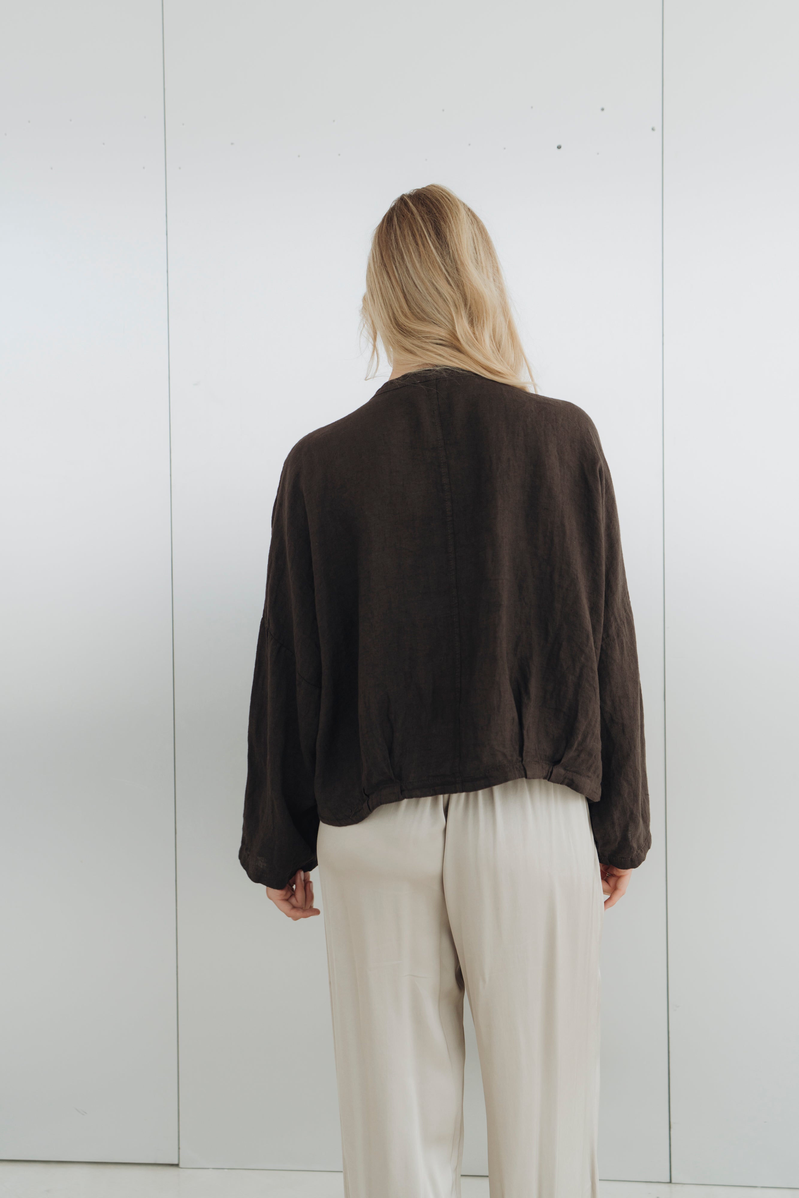 Leinenjacke "MoaDLL" dark brown
