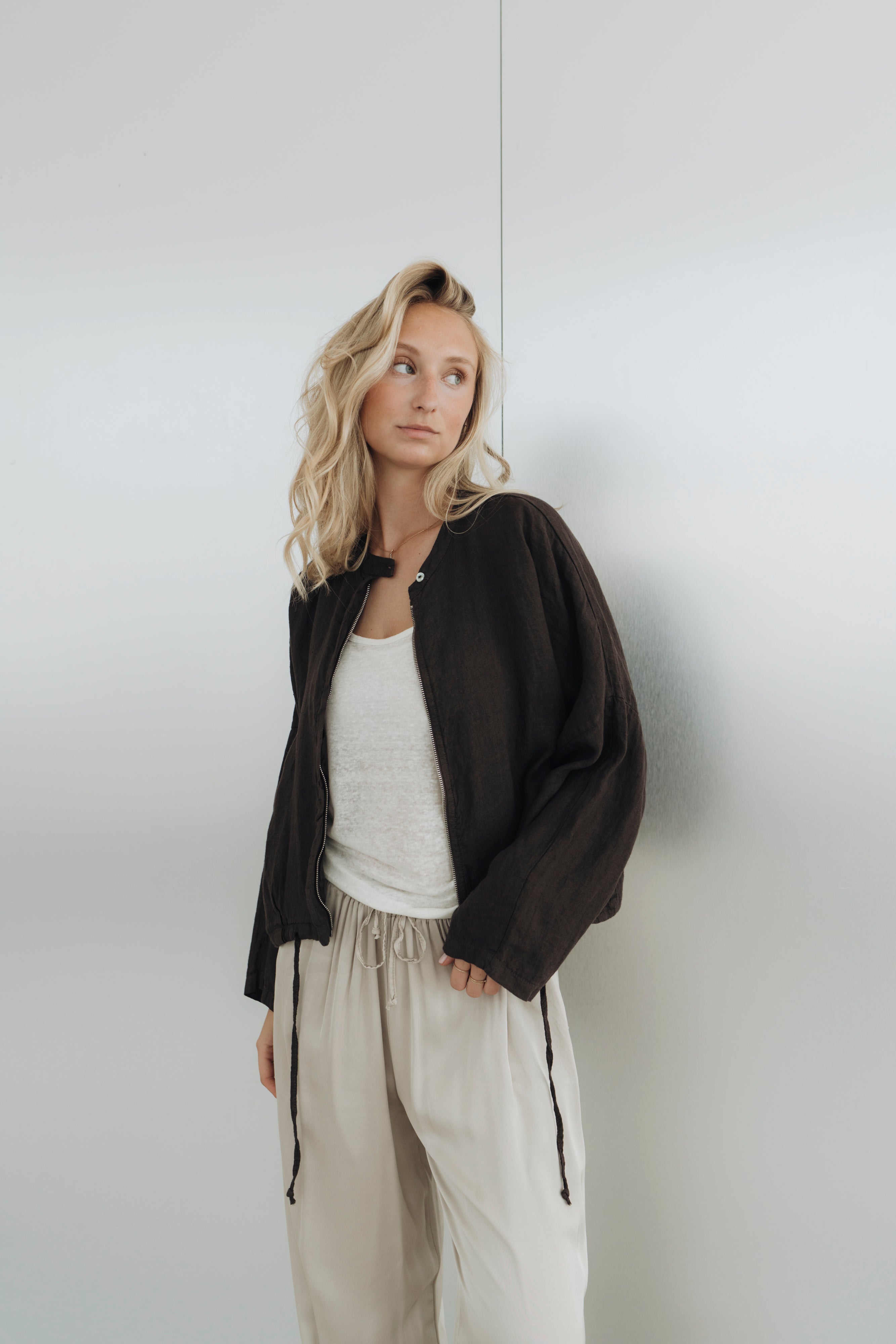 Leinenjacke "MoaDLL" dark brown