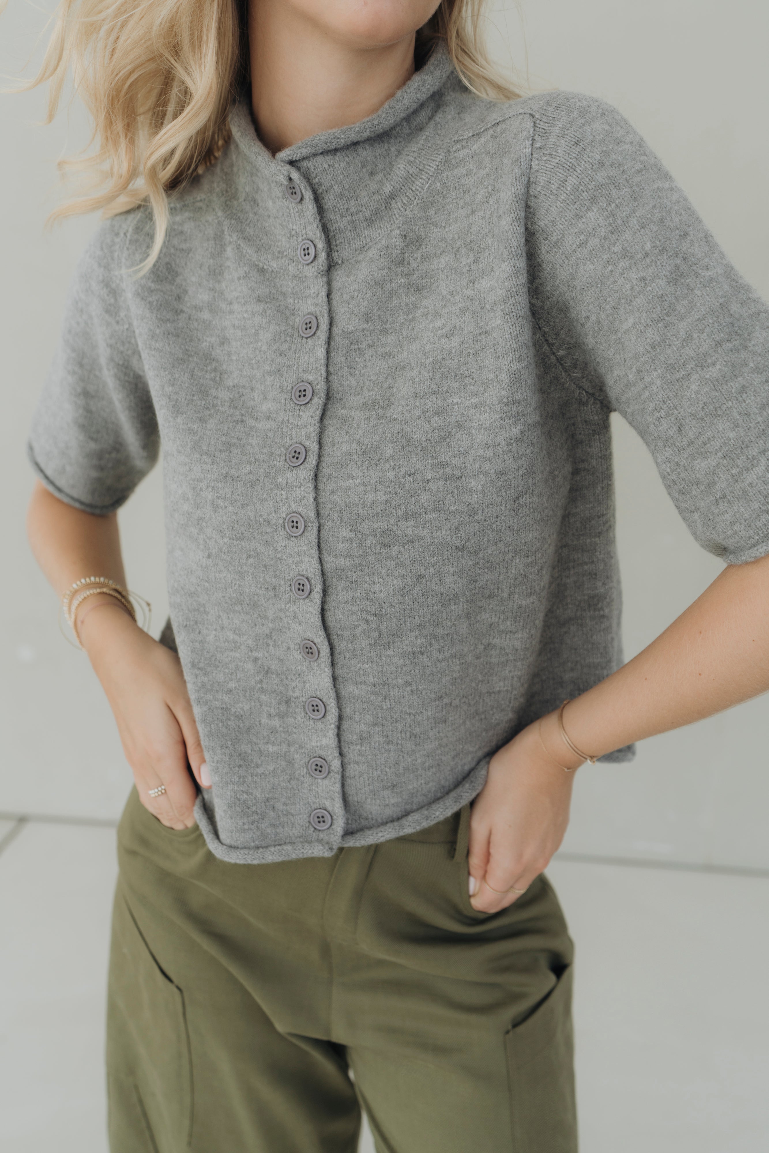 Kurzarm Cardigan "MalouDLL" grey