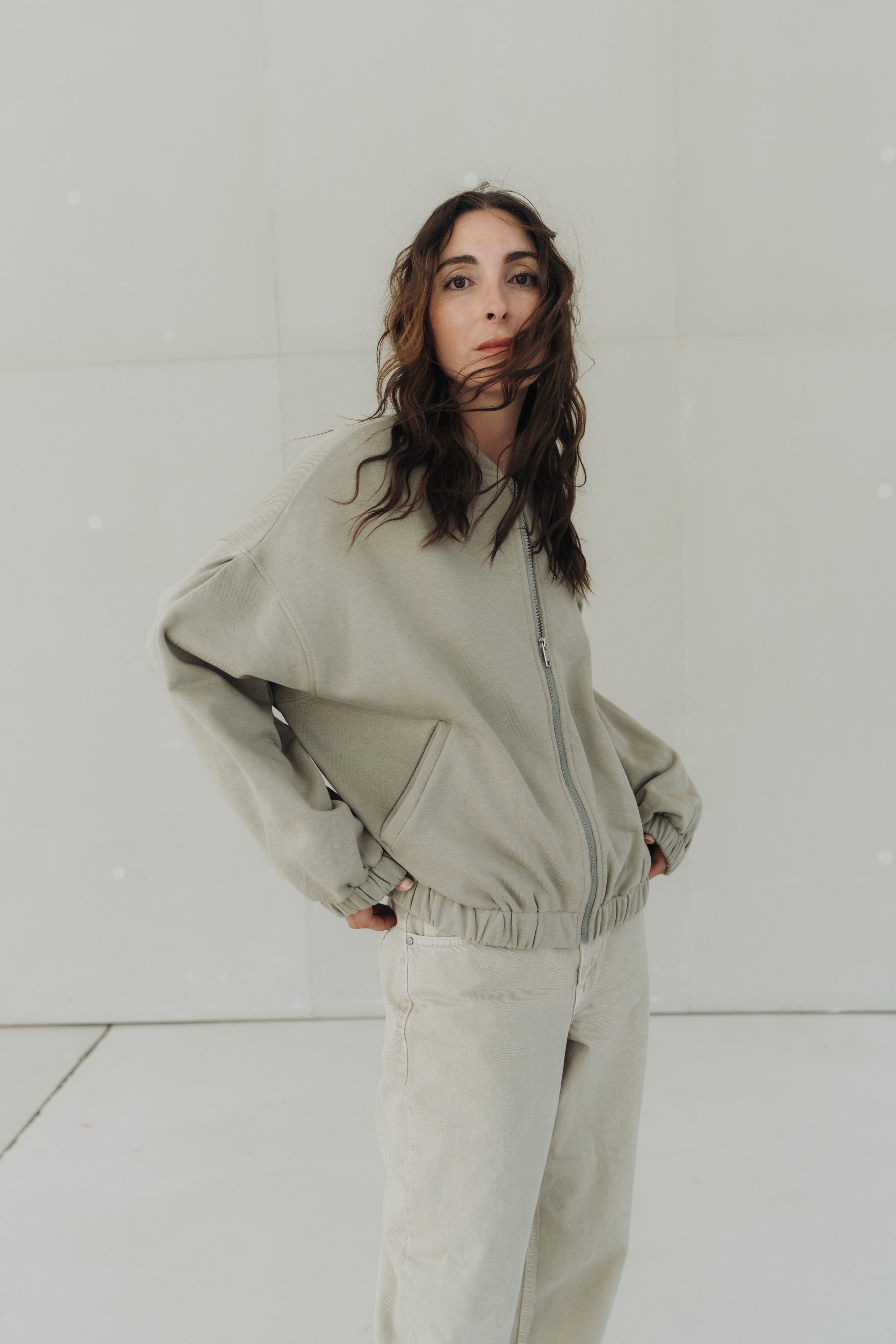 Sweat-Bomberjacke "MathildaDLL" light khaki