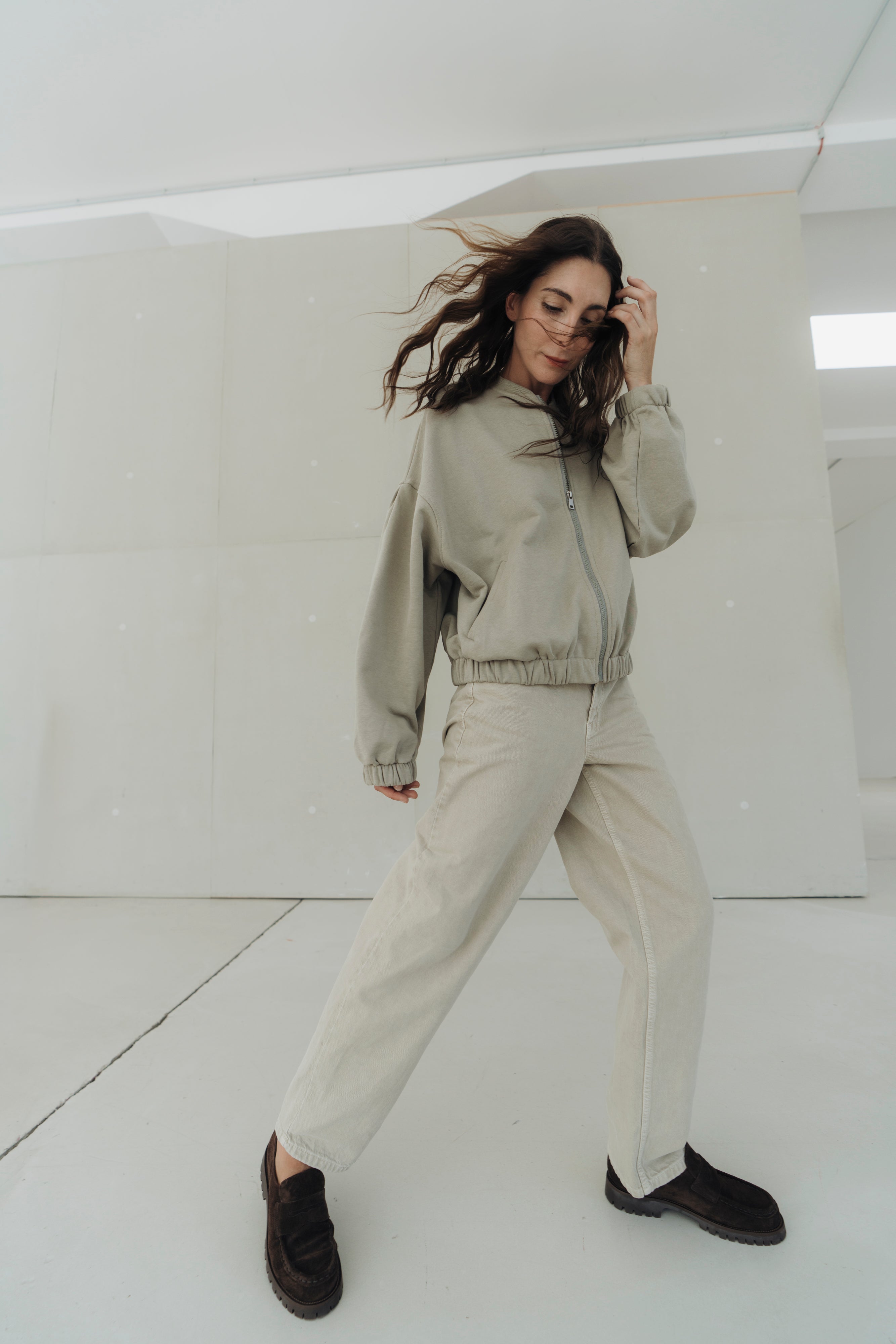 Sweat-Bomberjacke "MathildaDLL" light khaki