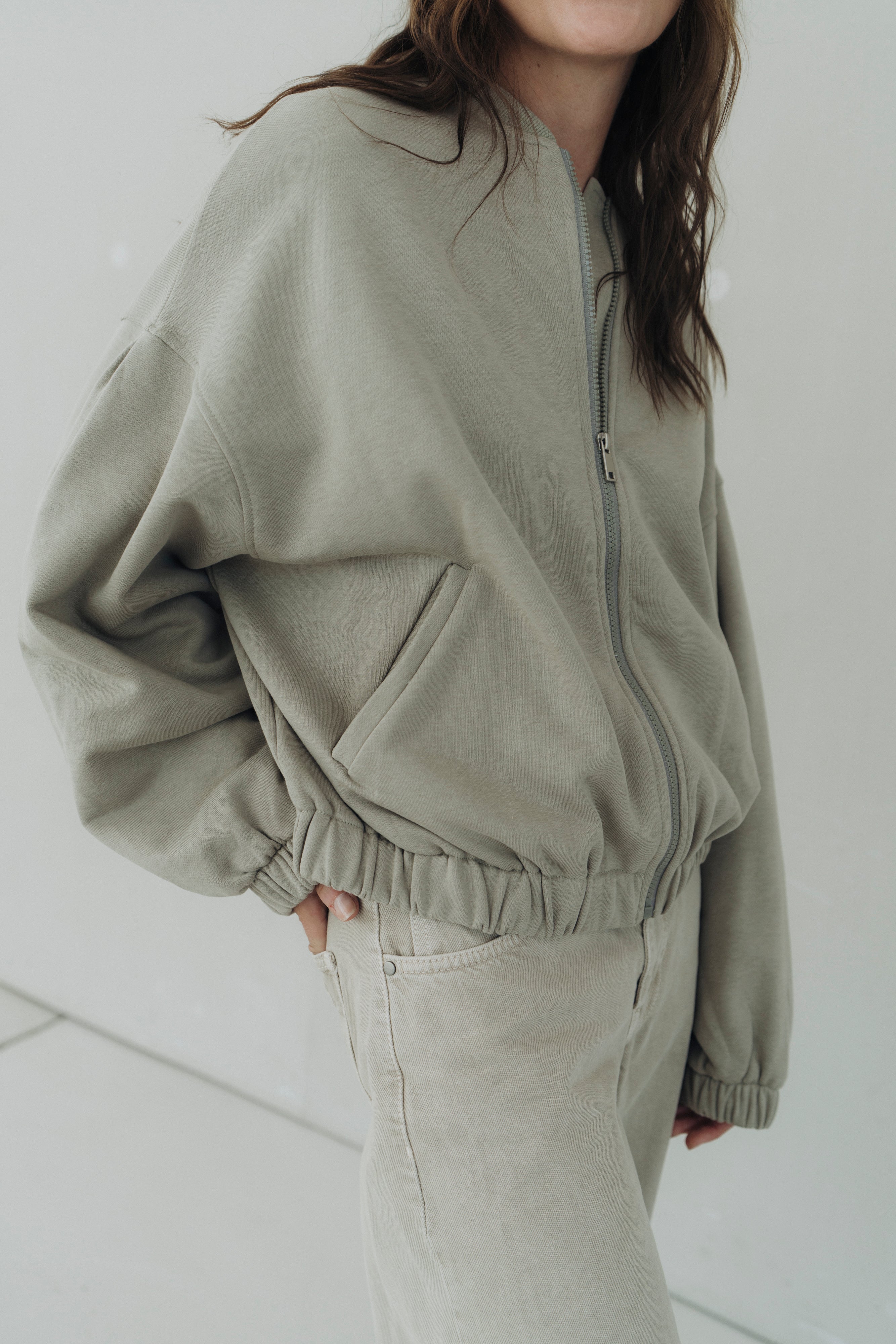 Sweat-Bomberjacke "MathildaDLL" light khaki