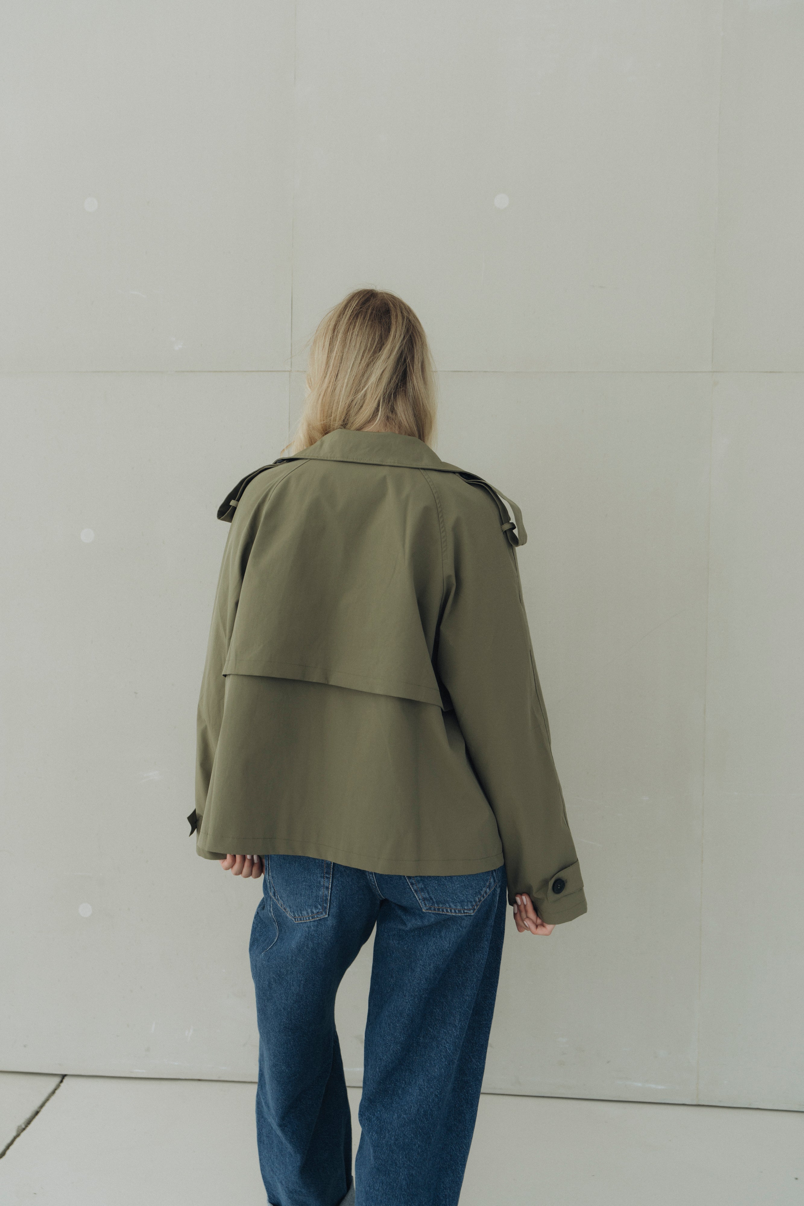 Kurz-Trench "MarleneDLL" khaki