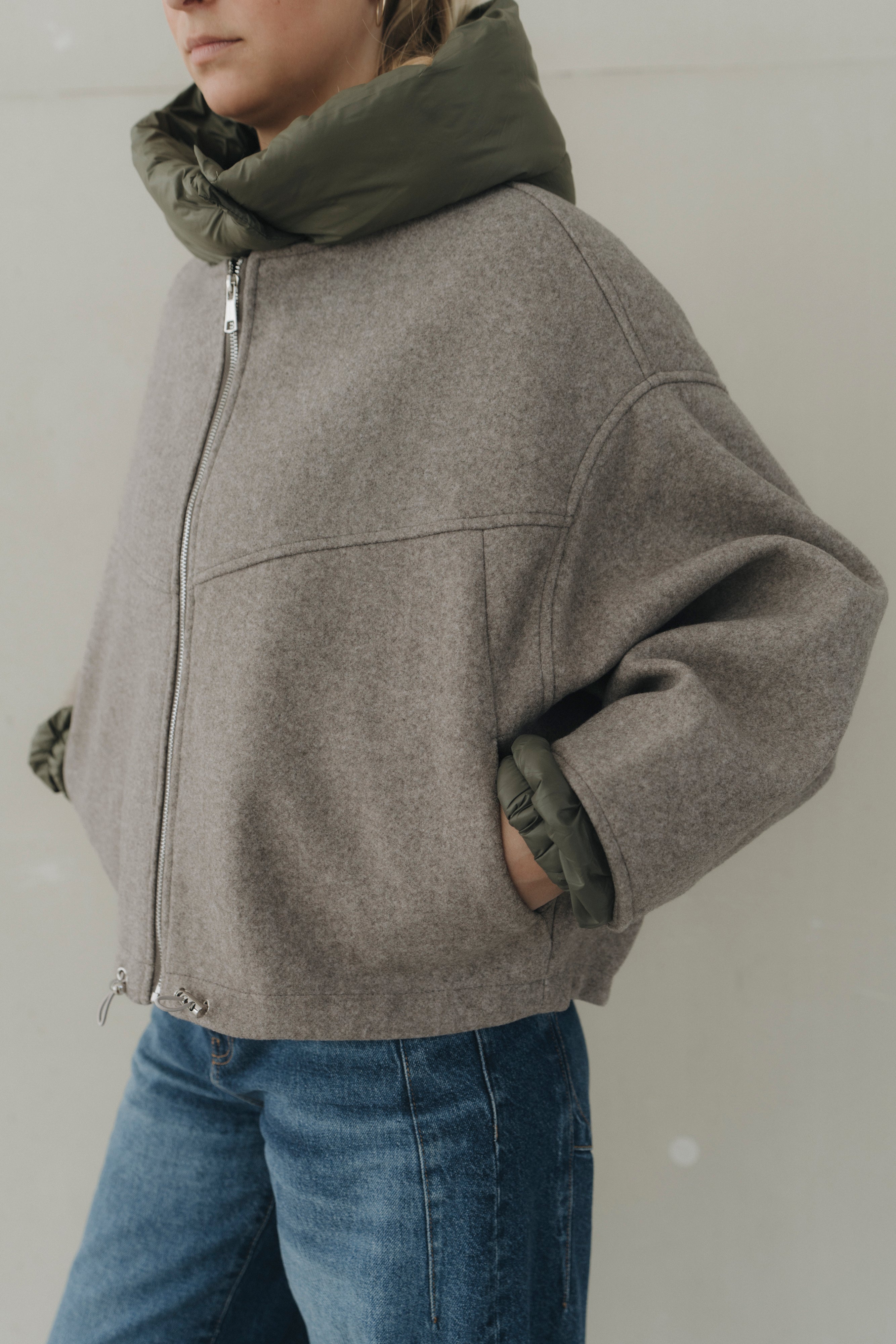 Jacke mit Pufferdetails "MalieDLL" taupe/khaki