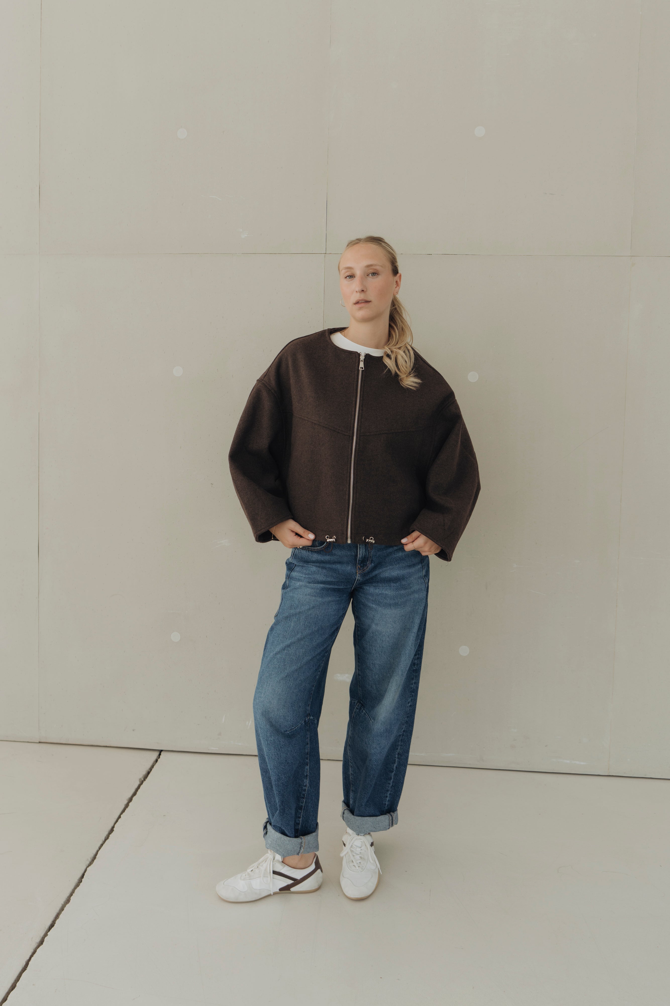 Jacke mit Pufferdetails "MalieDLL" dark brown/cognac