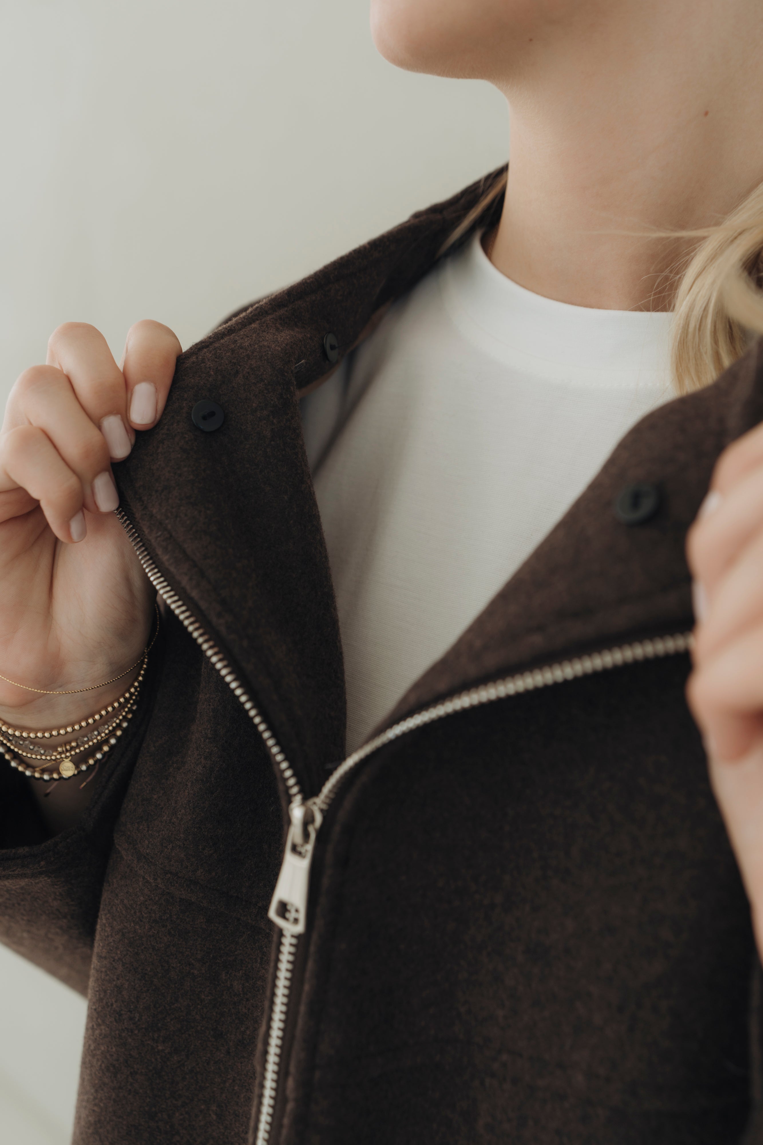 Jacke mit Pufferdetails "MalieDLL" dark brown/cognac