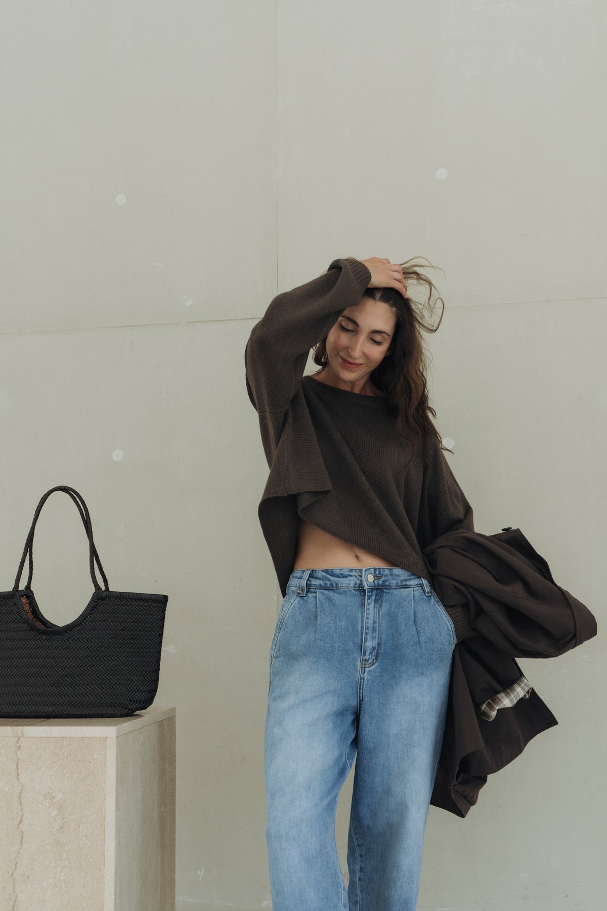 Cropped Pullover "MinouDLL" dark brown