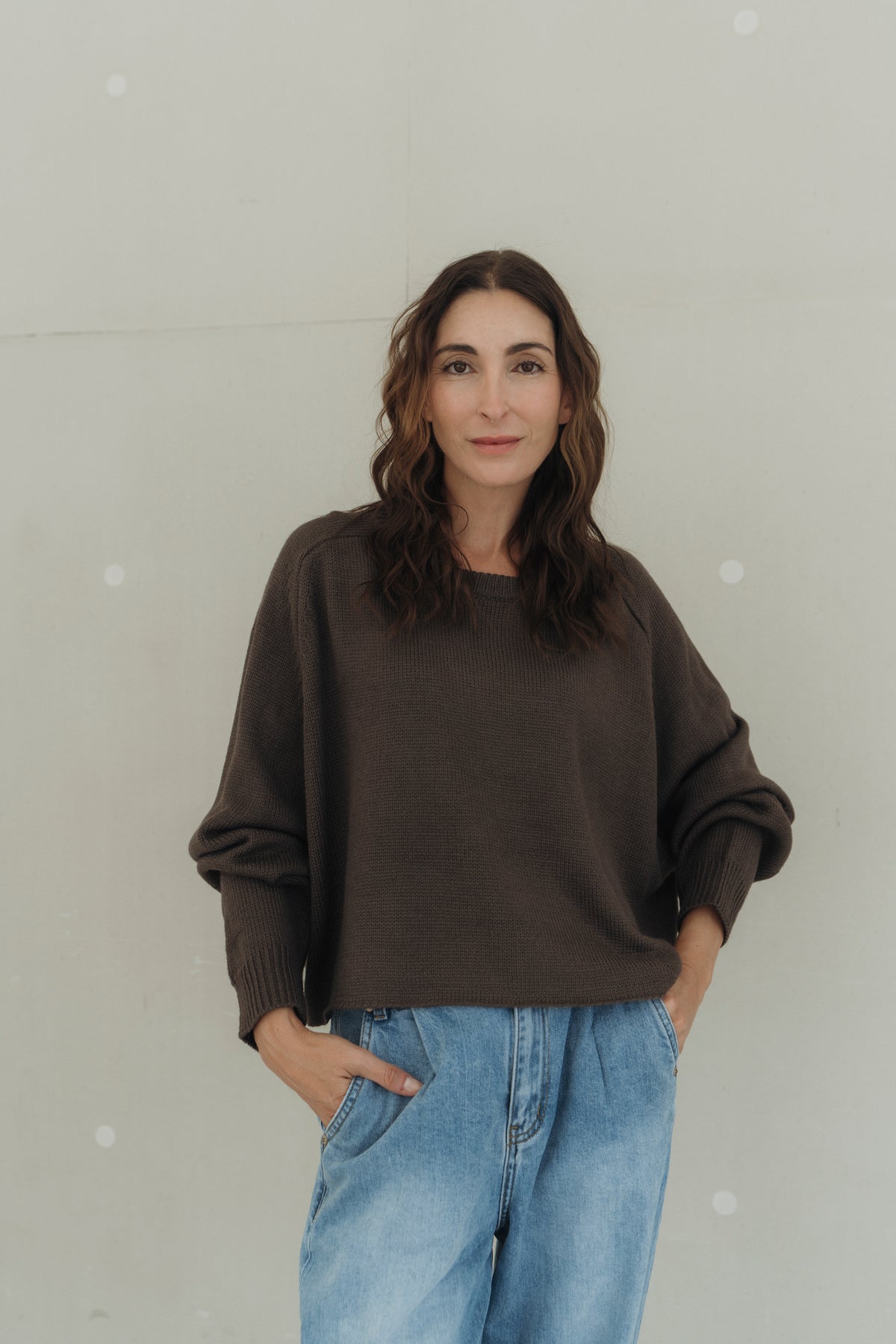 Cropped Pullover "MinouDLL" dark brown