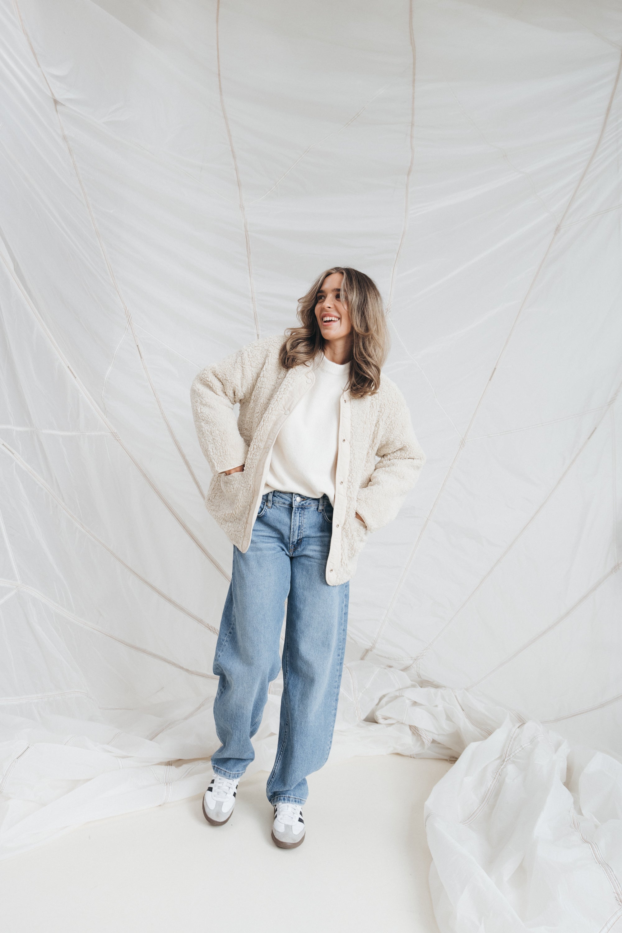 Teddy-Wendejacke "AmeliaDLL" light sand