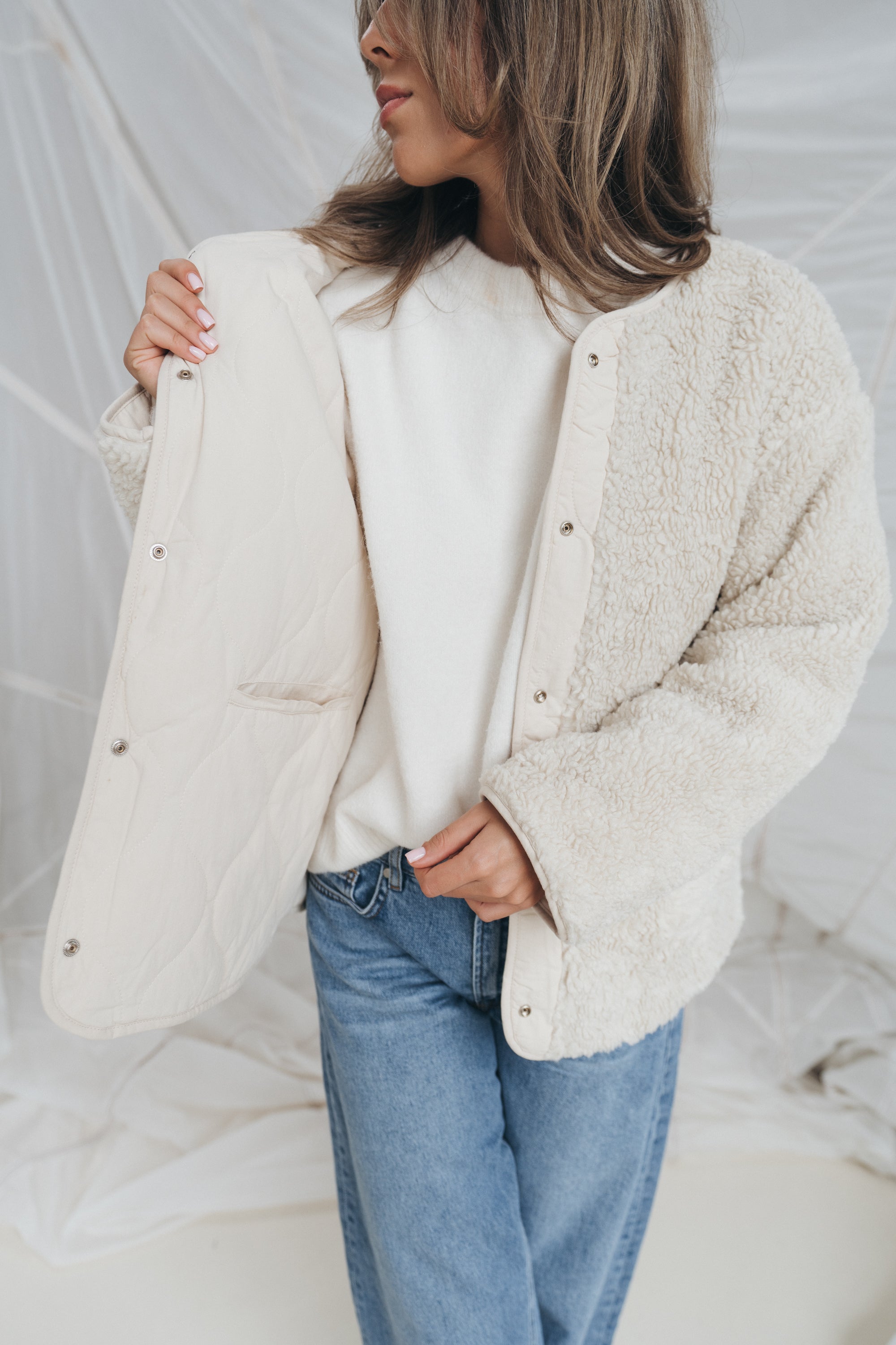 Teddy-Wendejacke "AmeliaDLL" light sand