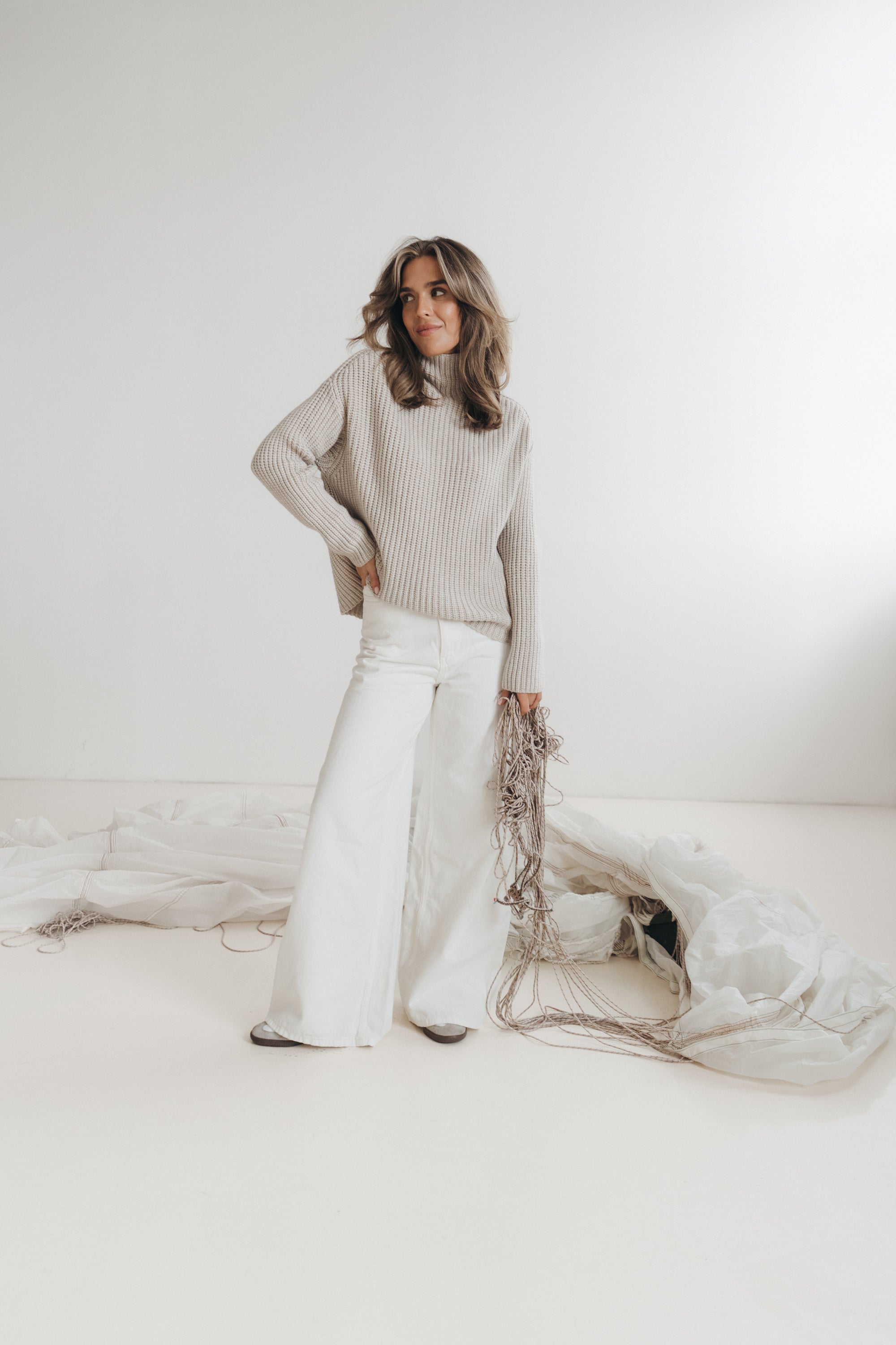 Grobstrickpullover „ElliDLL“ sand