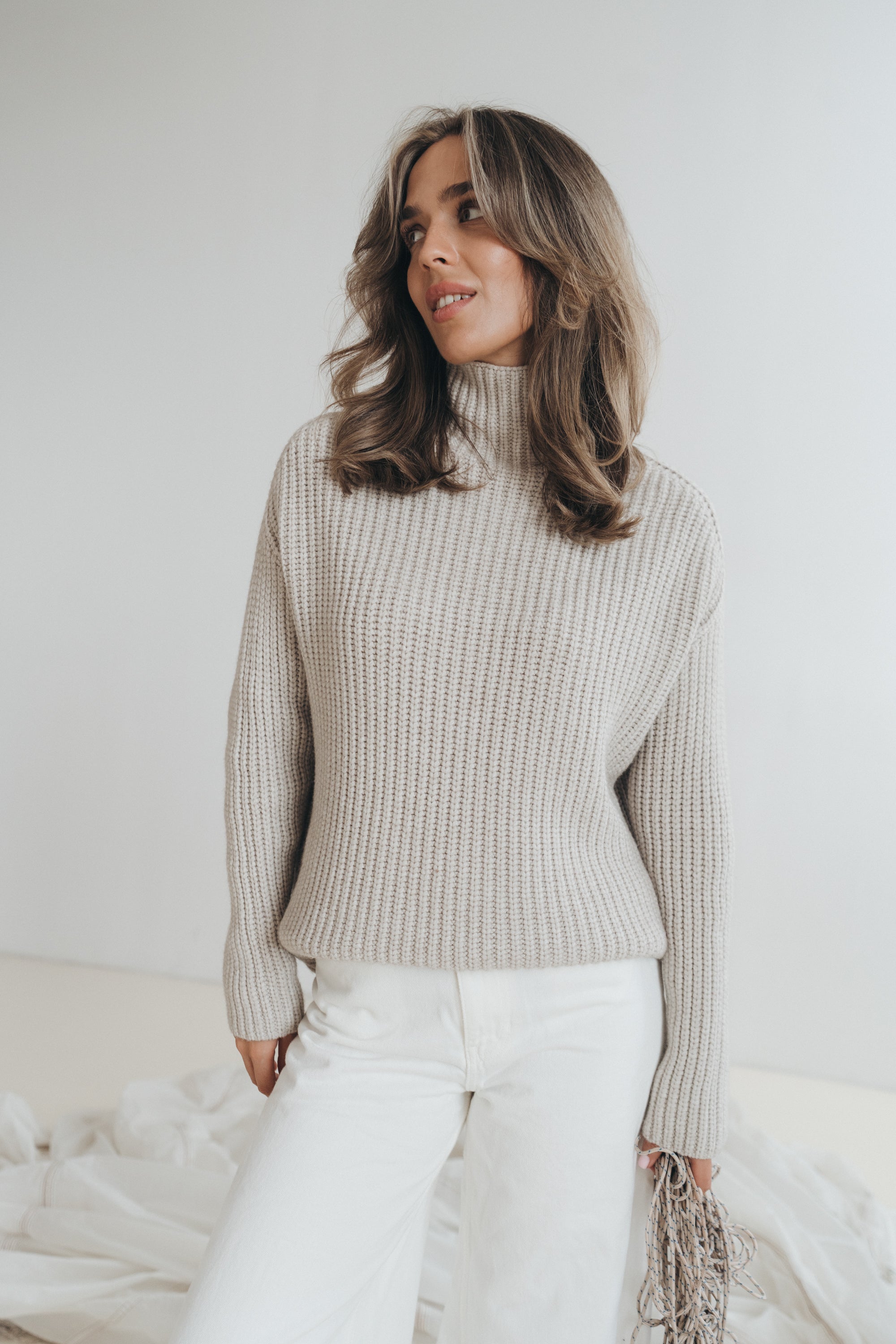 Grobstrickpullover „ElliDLL“ sand