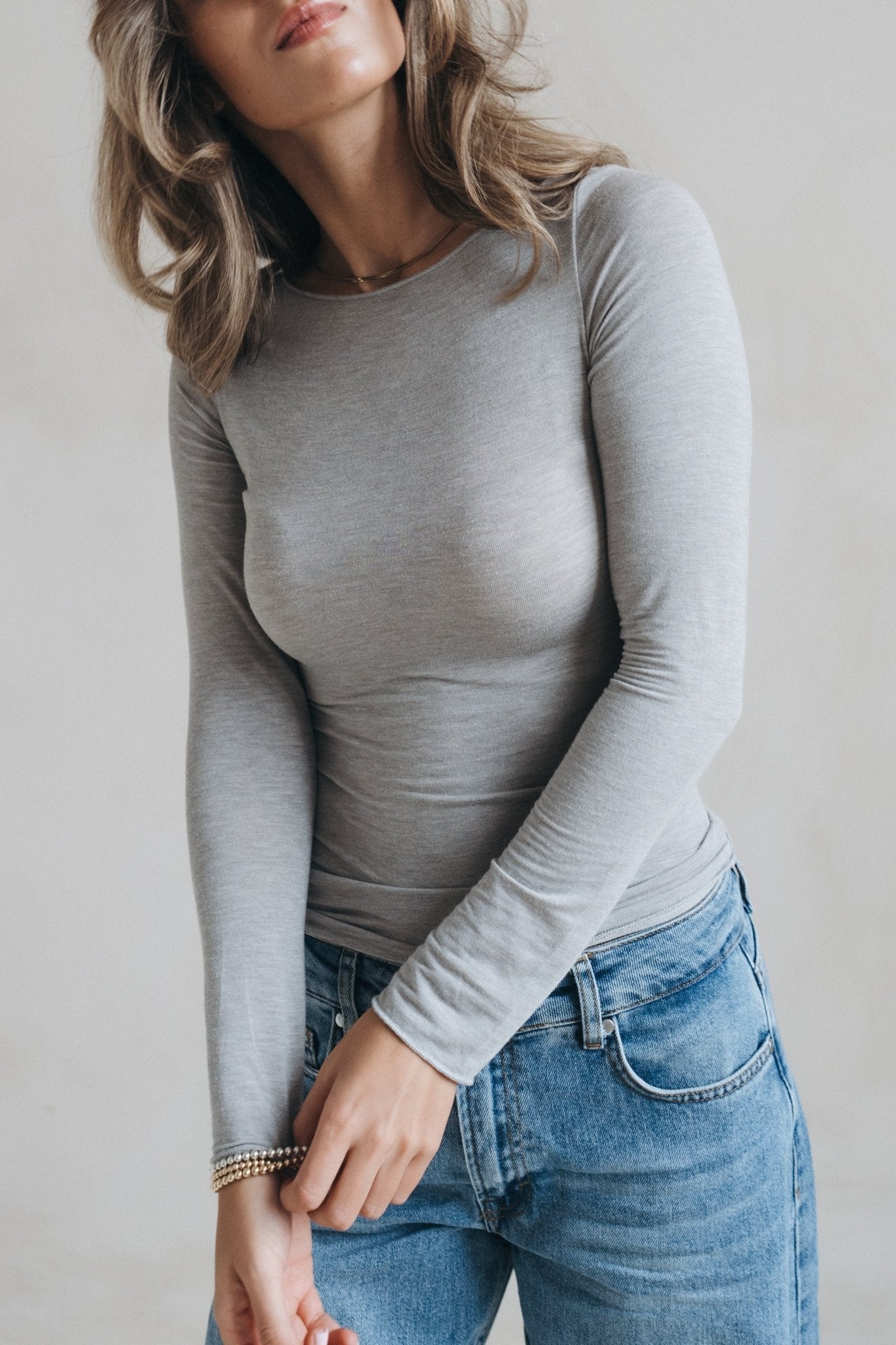 Longsleeve "JonnaDLL" - grey melange - Dein Lieblingsladen Concept