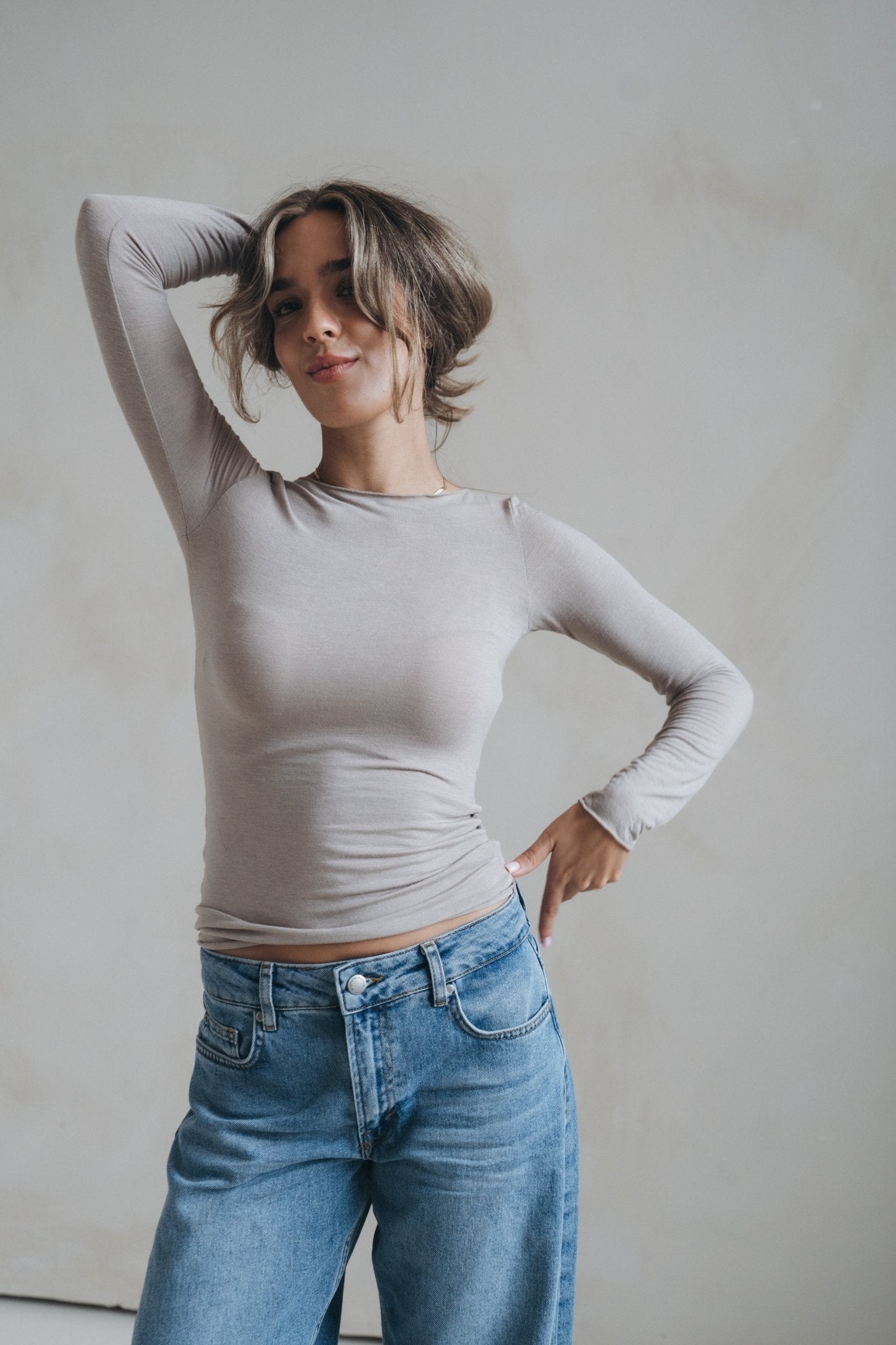 Longsleeve "JonnaDLL" - taupe - Dein Lieblingsladen Concept