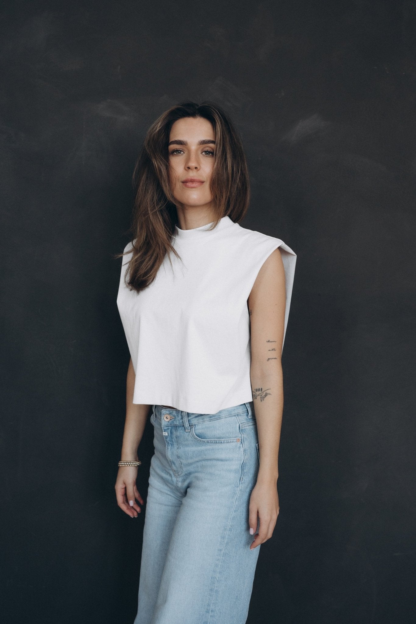Cropped Shirt „PaminaDLL“ white - Dein Lieblingsladen Concept