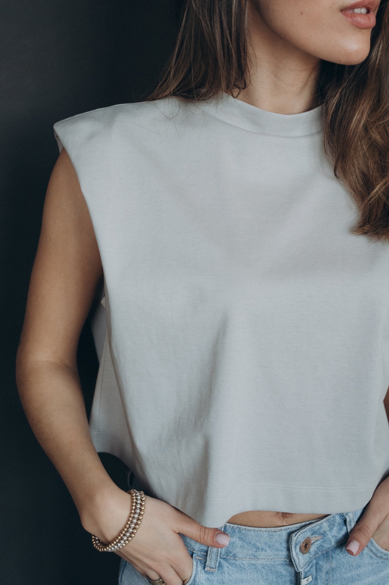 Cropped Shirt „PaminaDLL“ light grey - Dein Lieblingsladen Concept