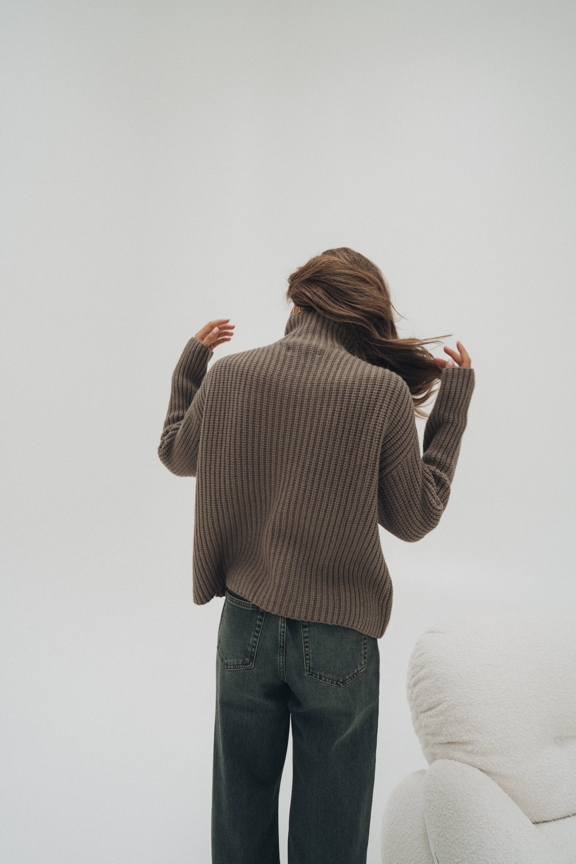 Grobstrickpullover „ElliDLL“ dark taupe