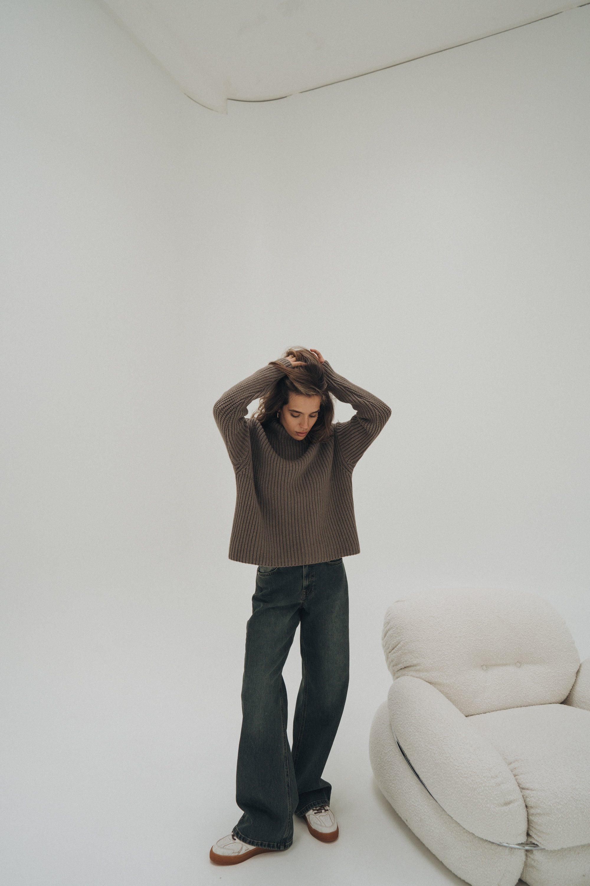 Grobstrickpullover „ElliDLL“ dark taupe