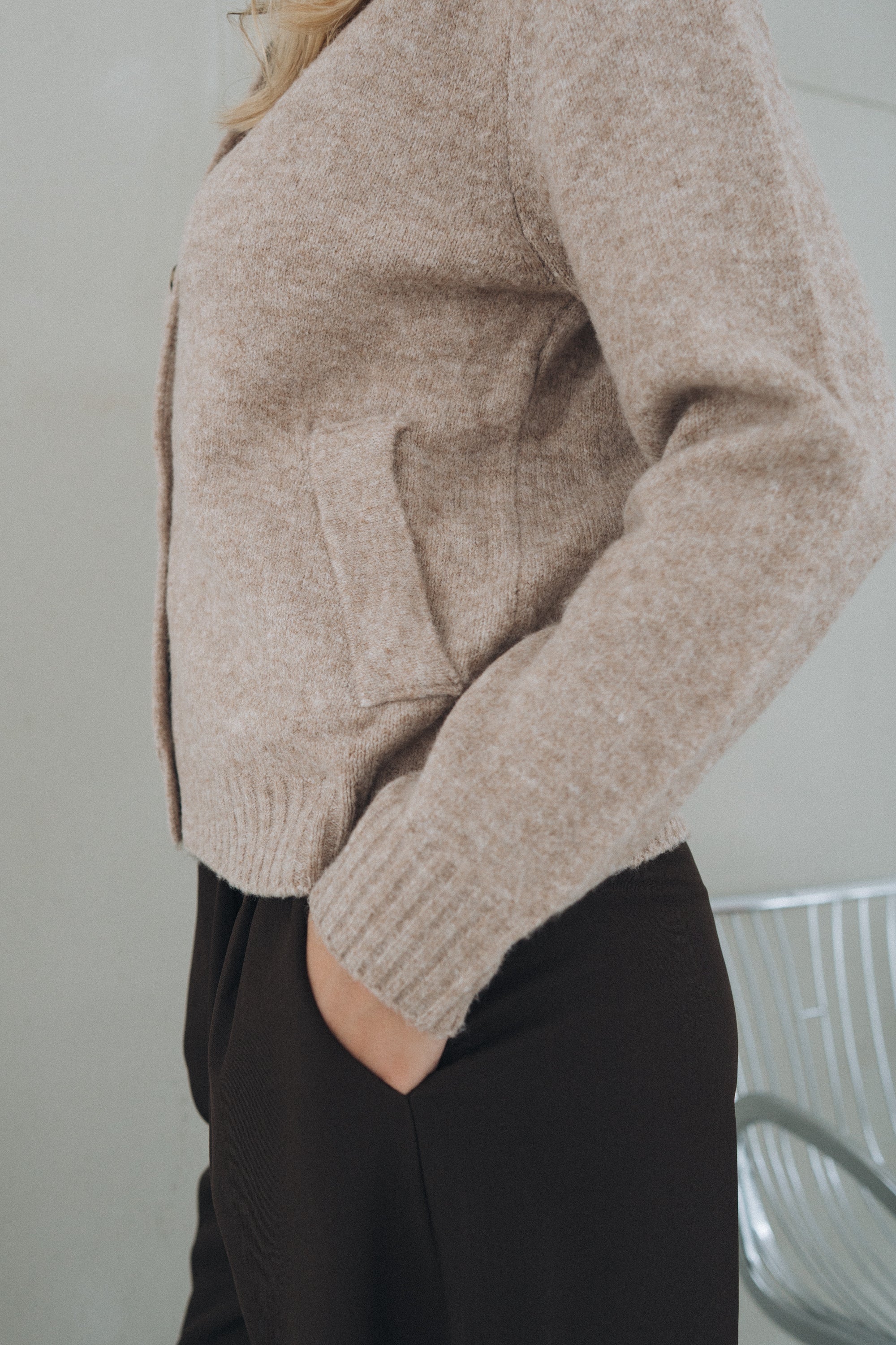Polo Cardigan "NillaDLL" taupe