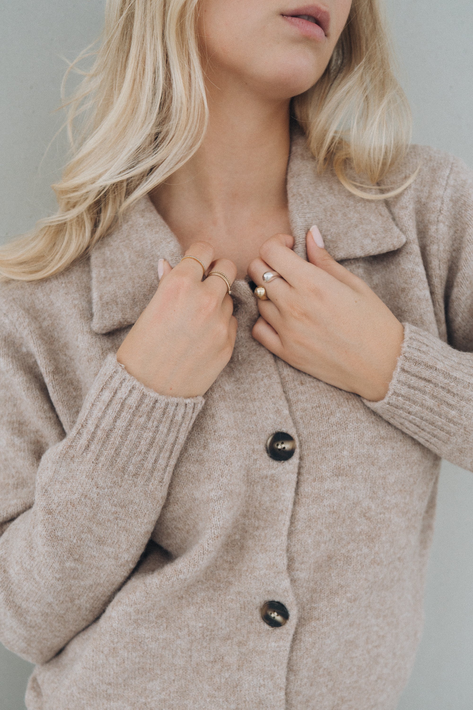 Polo Cardigan "NillaDLL" taupe