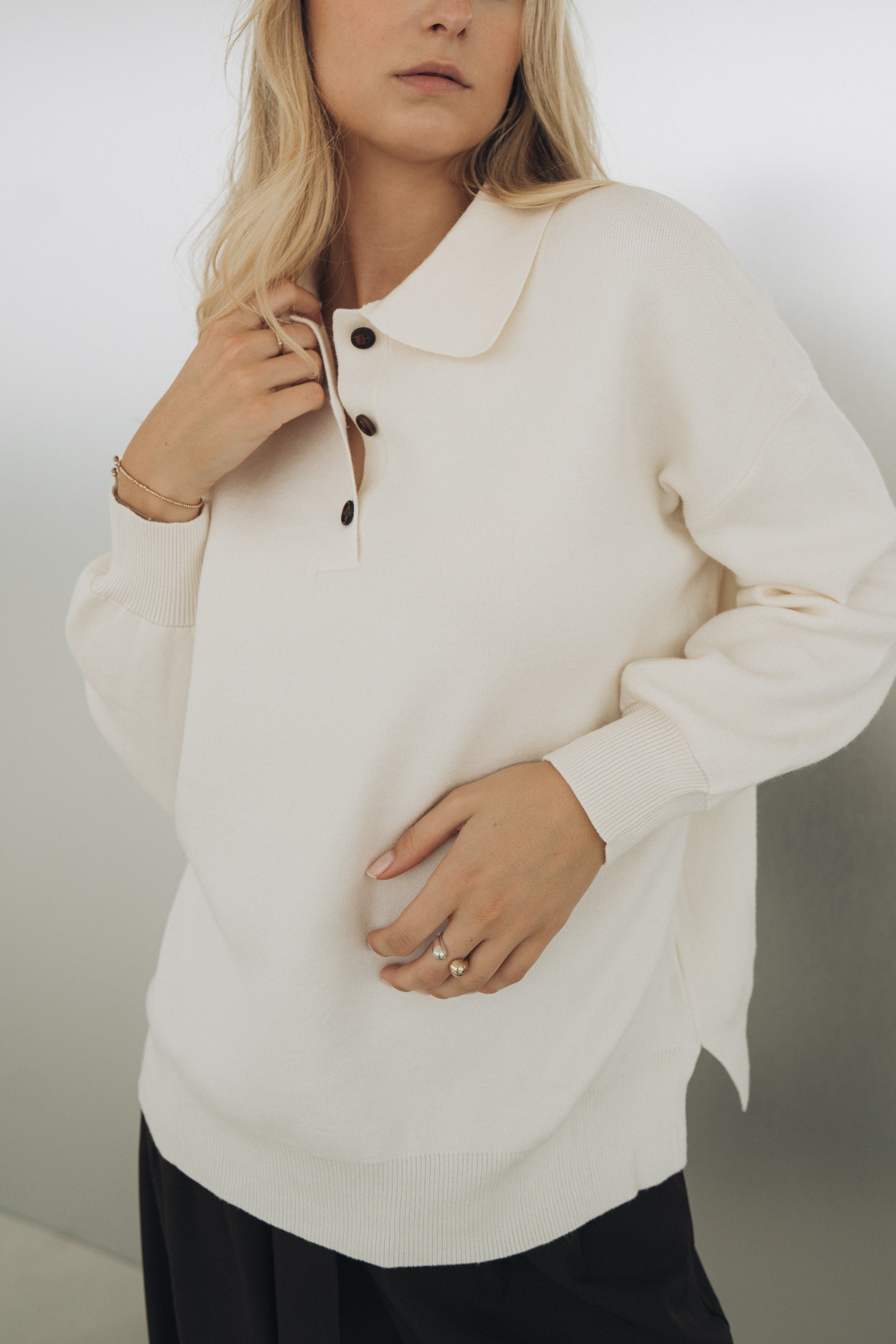 Polo-Pullover "TirilDLL" offwhite