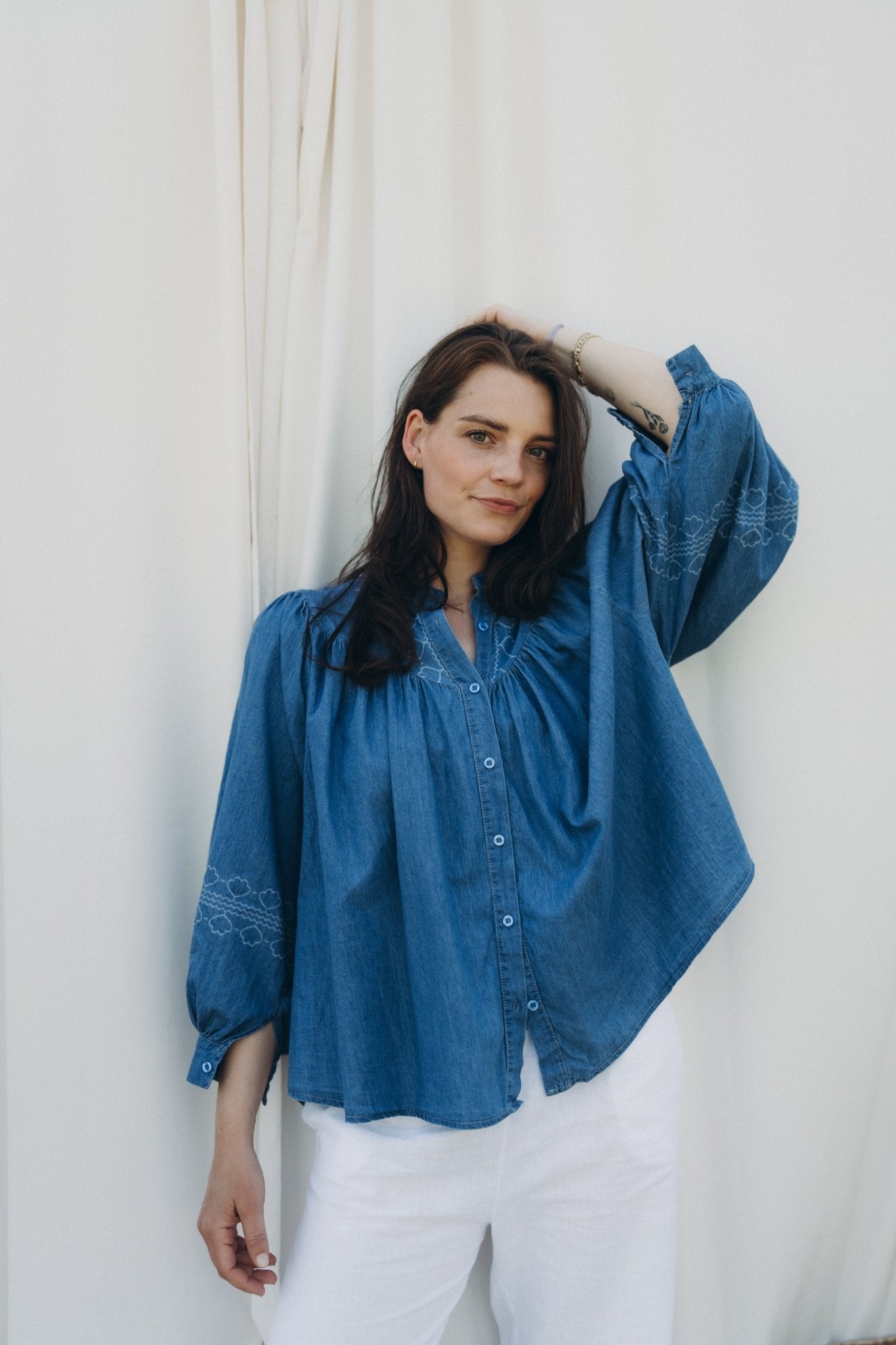 Jeansbluse "MomoDLL" dark jeansblue - Dein Lieblingsladen Concept