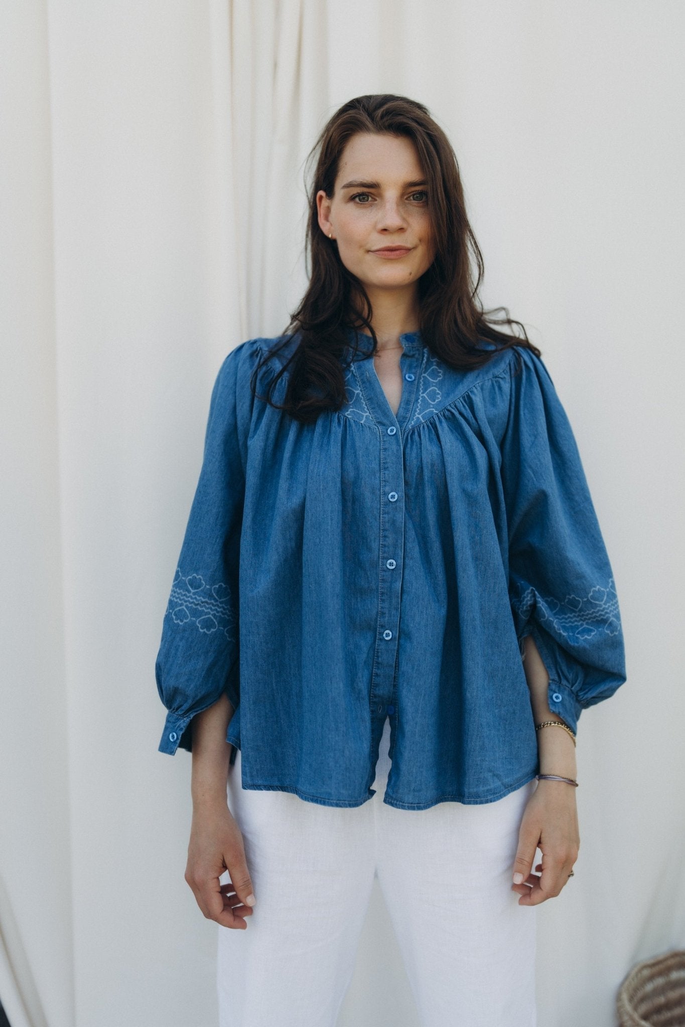 Jeansbluse "MomoDLL" dark jeansblue - Dein Lieblingsladen Concept