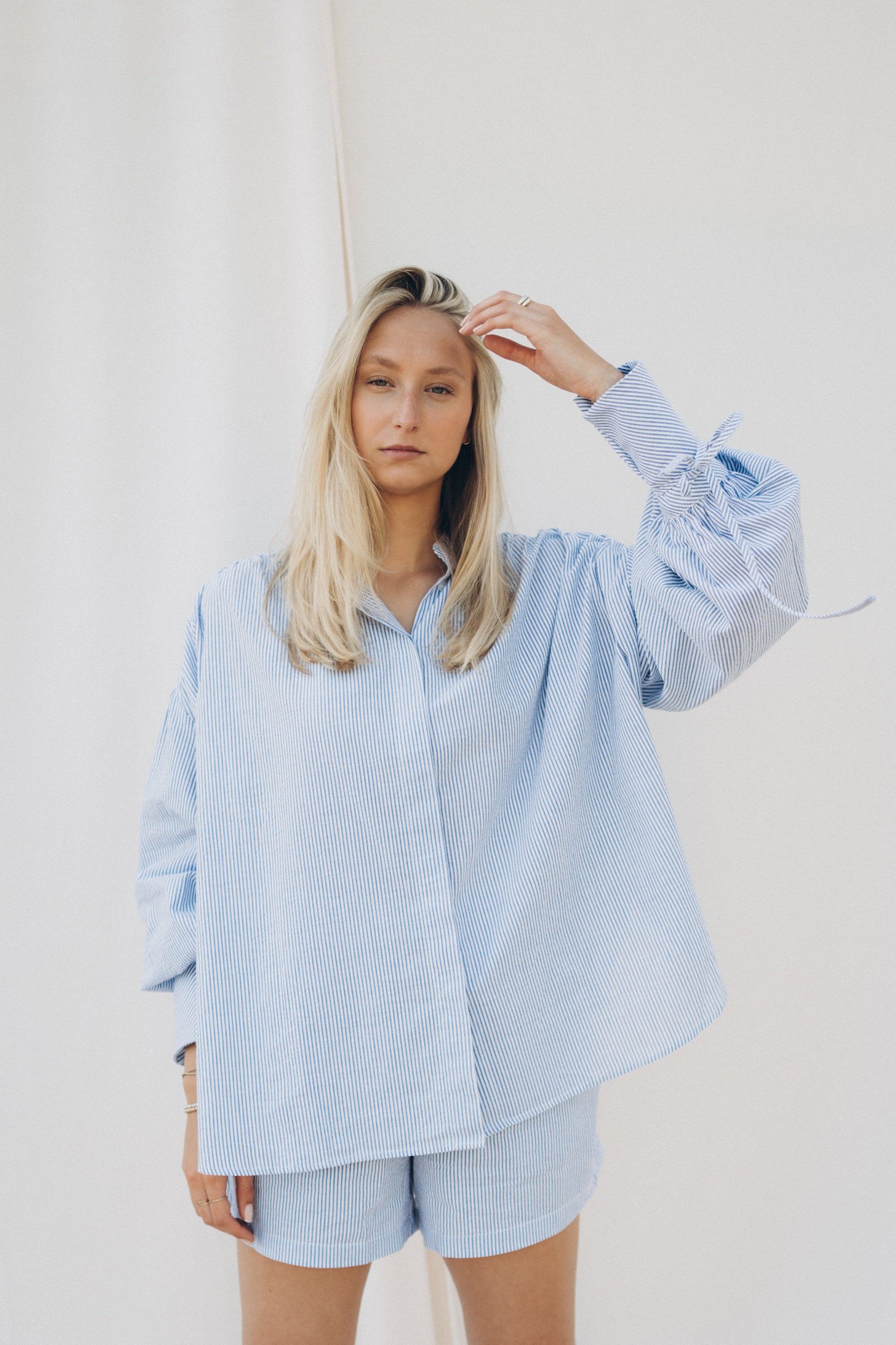 Gestreifte Bluse "MonaDLL" light blue/white