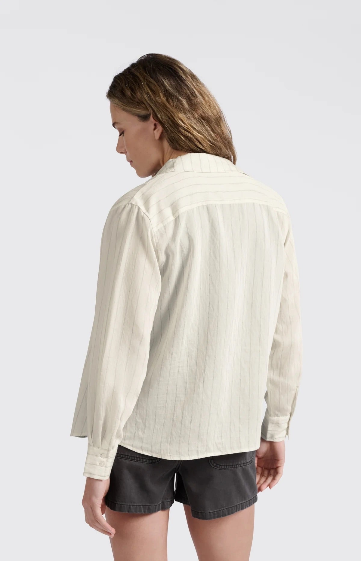Gestreifte Bluse mit Heftstichdetails