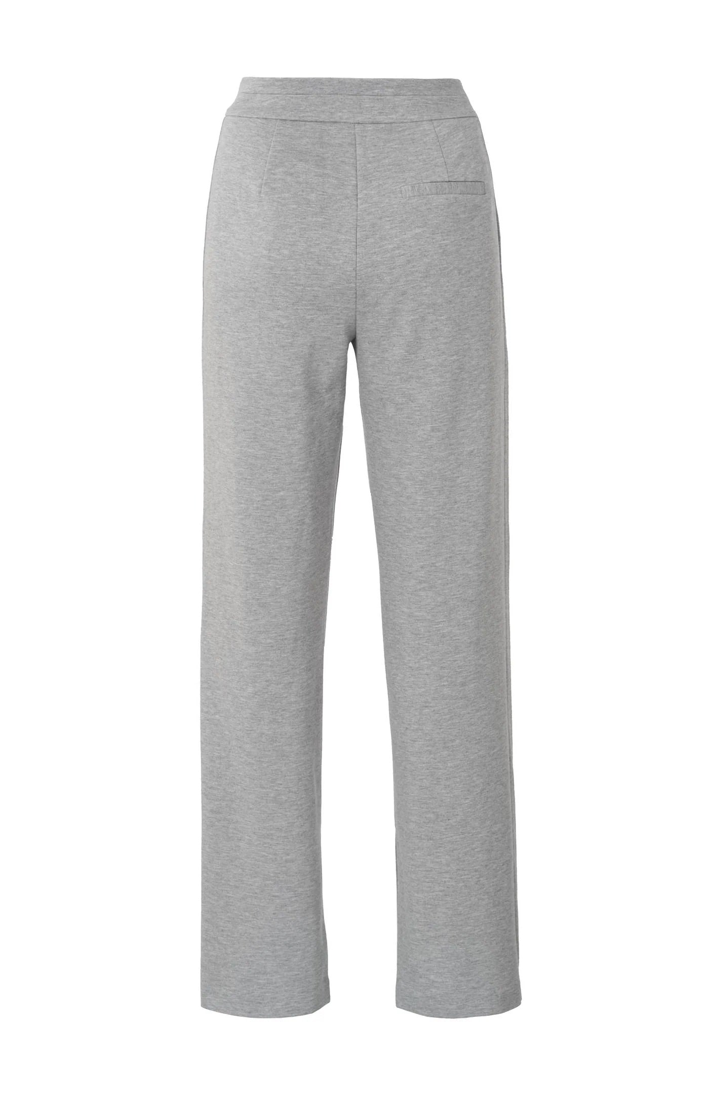 Weiche graue Hose mit geradem Bein und Zierfalte