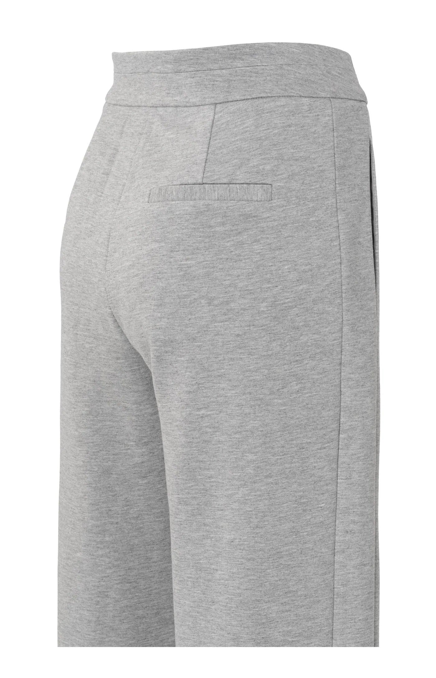 Weiche graue Hose mit geradem Bein und Zierfalte