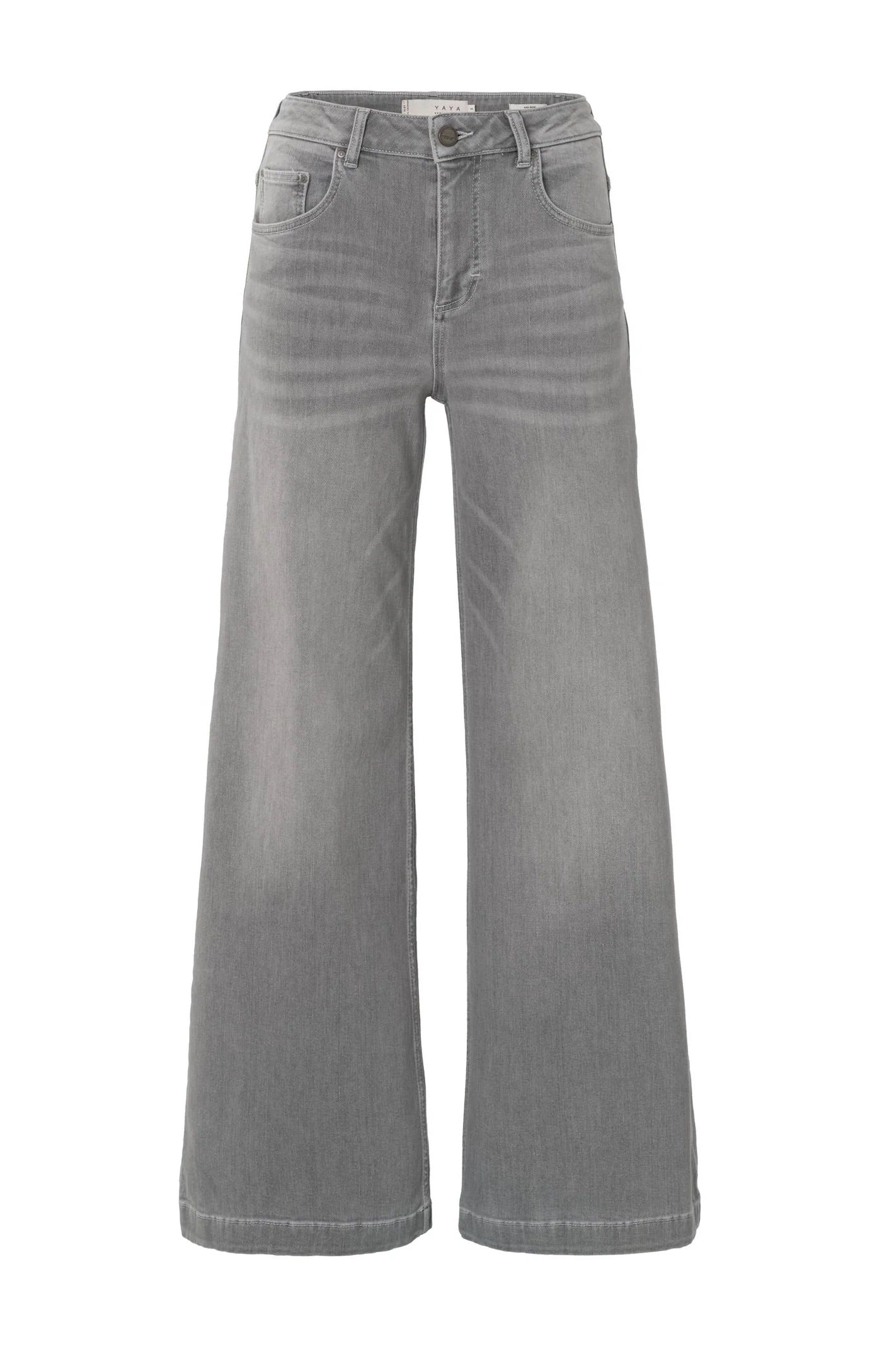 Jeans mit weitem Bein und hohem Bund