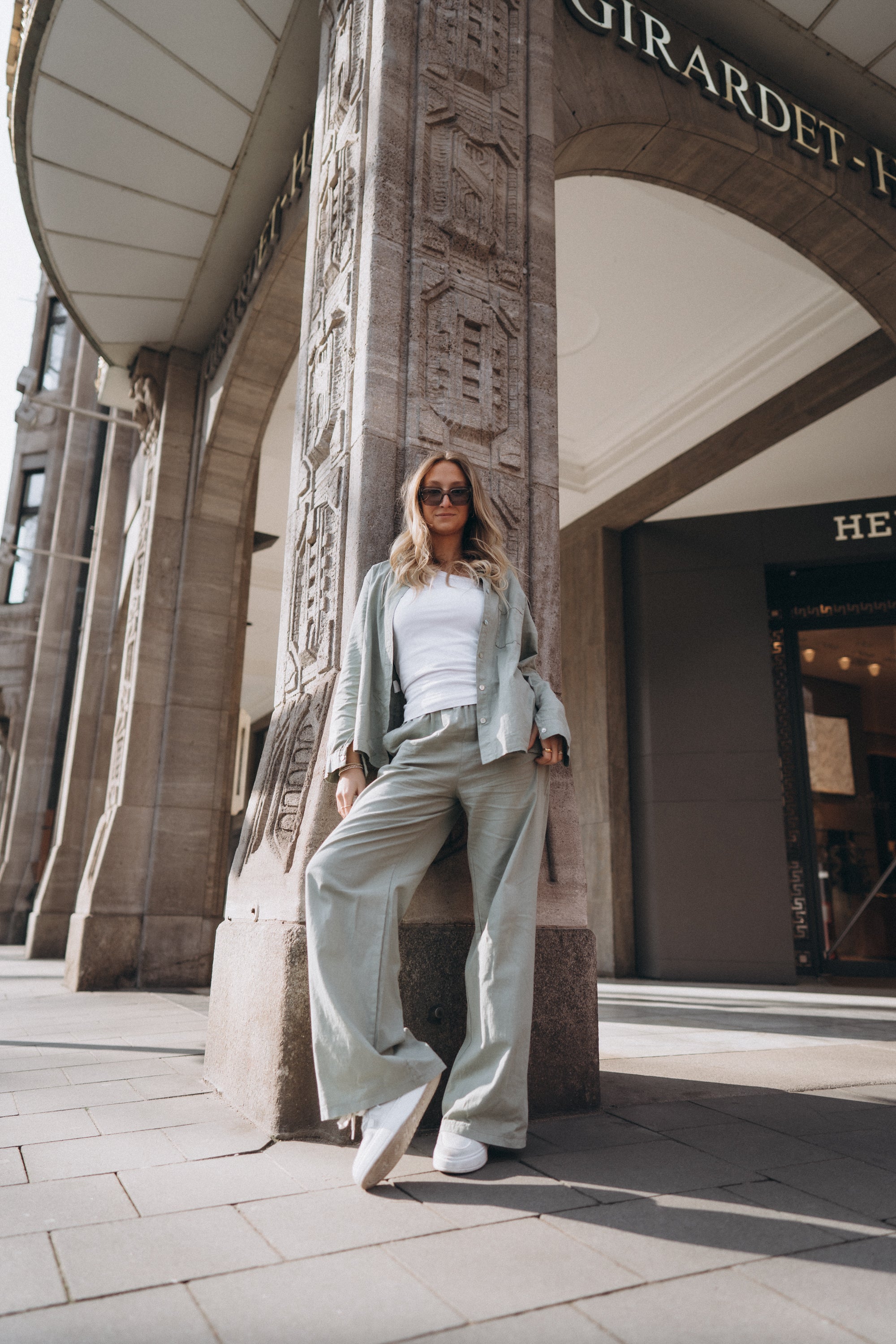 Leinenhose „StineDLL“ salbei