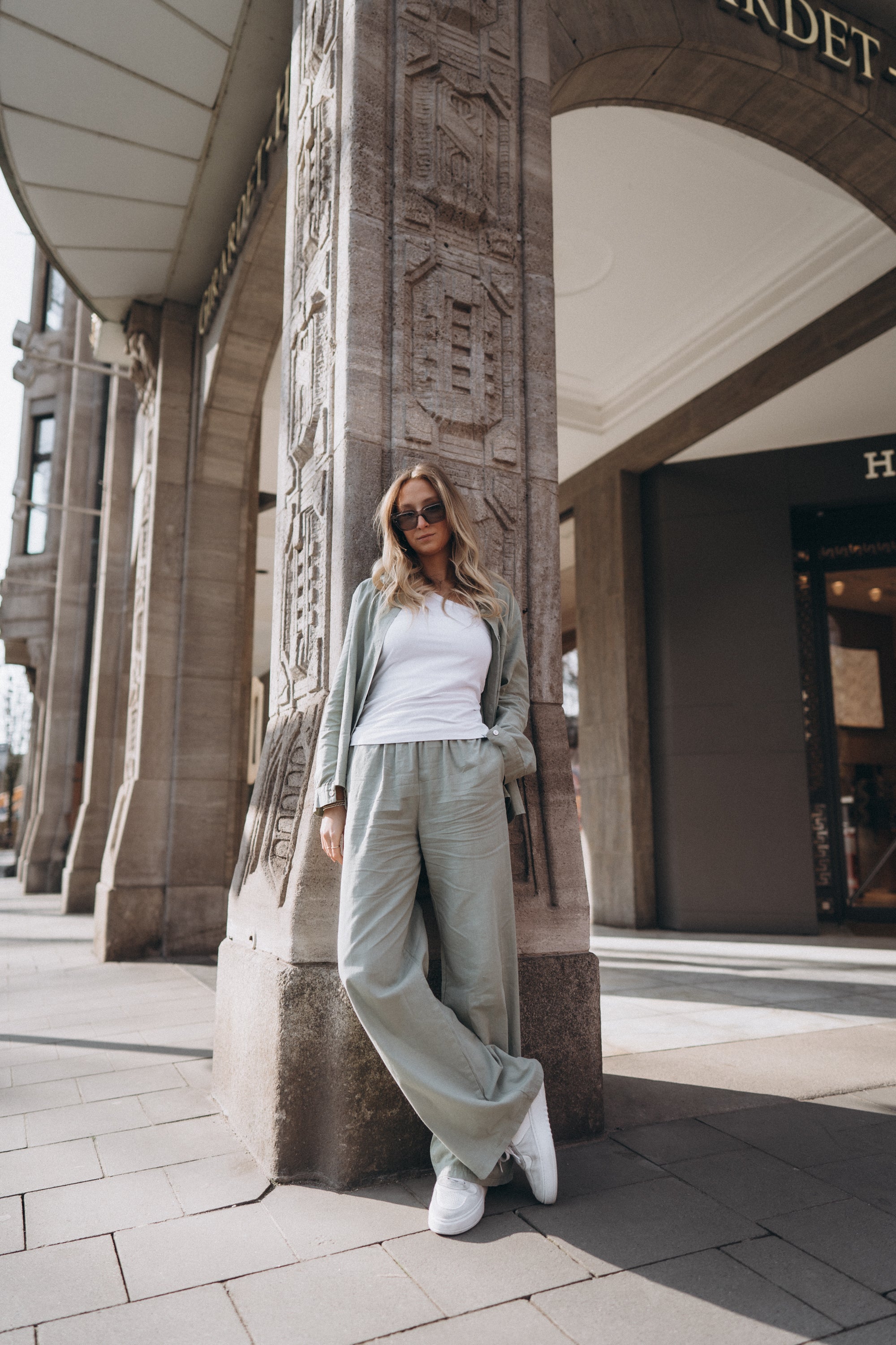 Leinenhose „StineDLL“ salbei