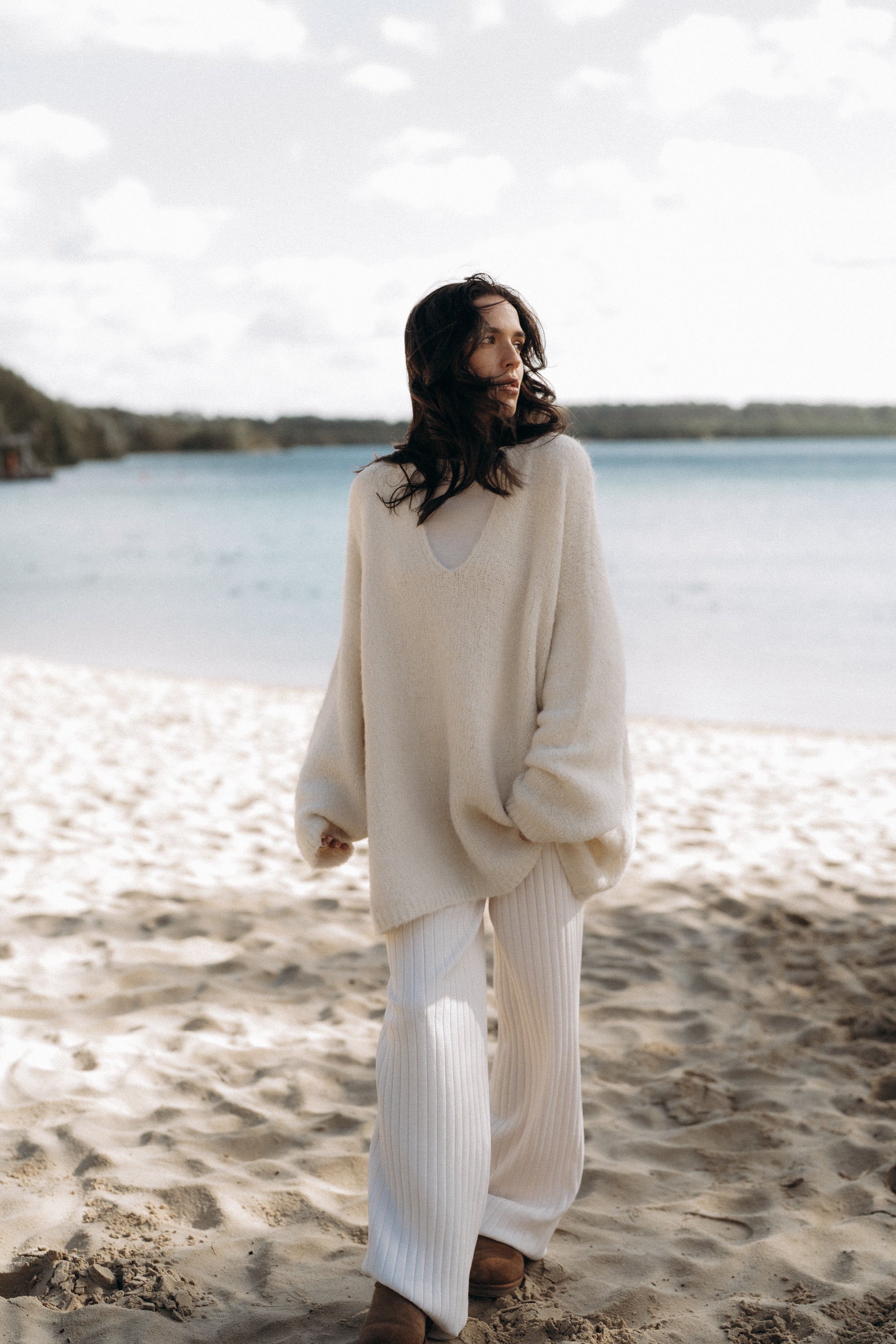 Oversize Pullover „FemkeDLL“ offwhite