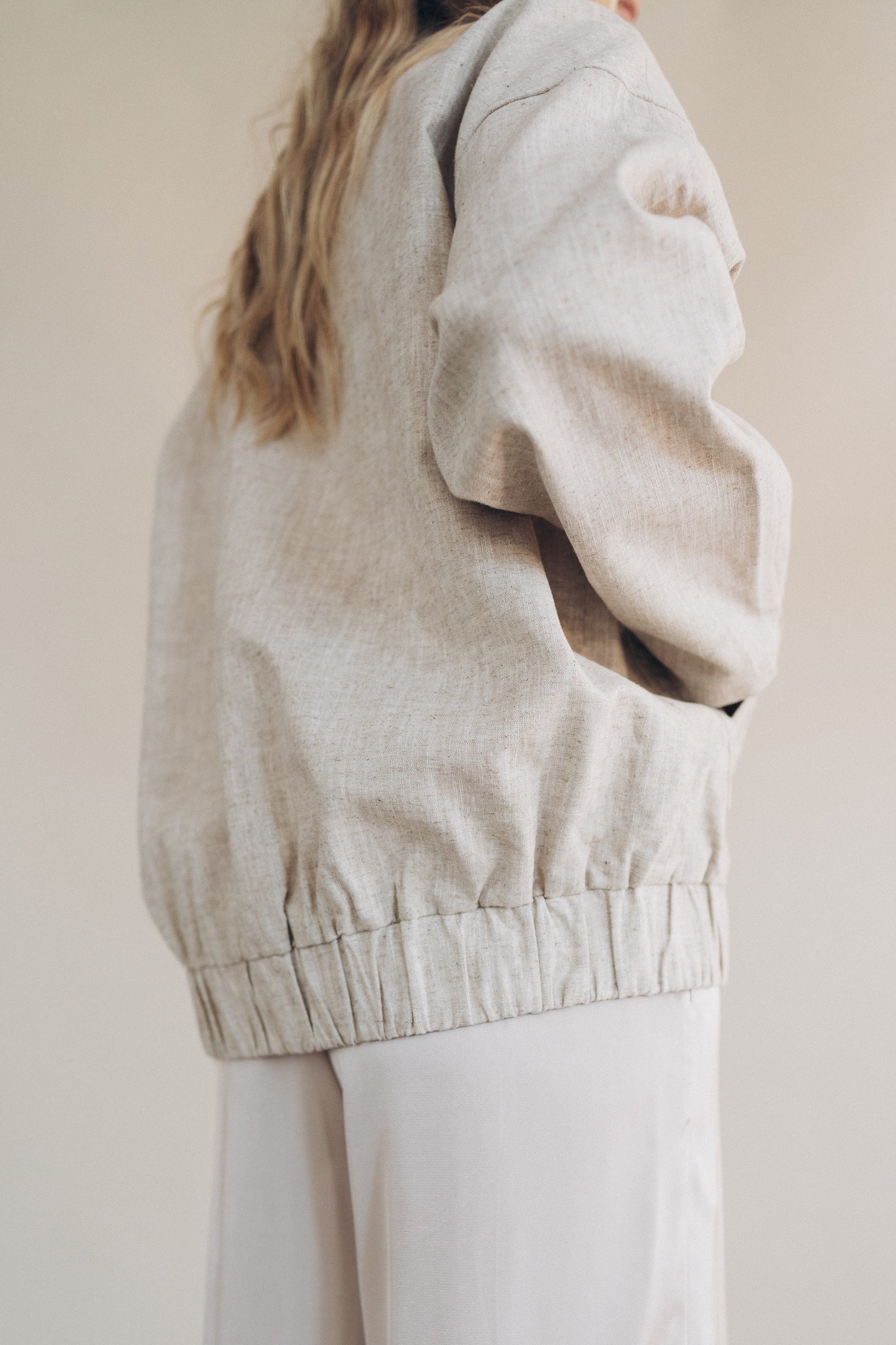 Leinen-Bomberjacke „DebbieDLL“ beige