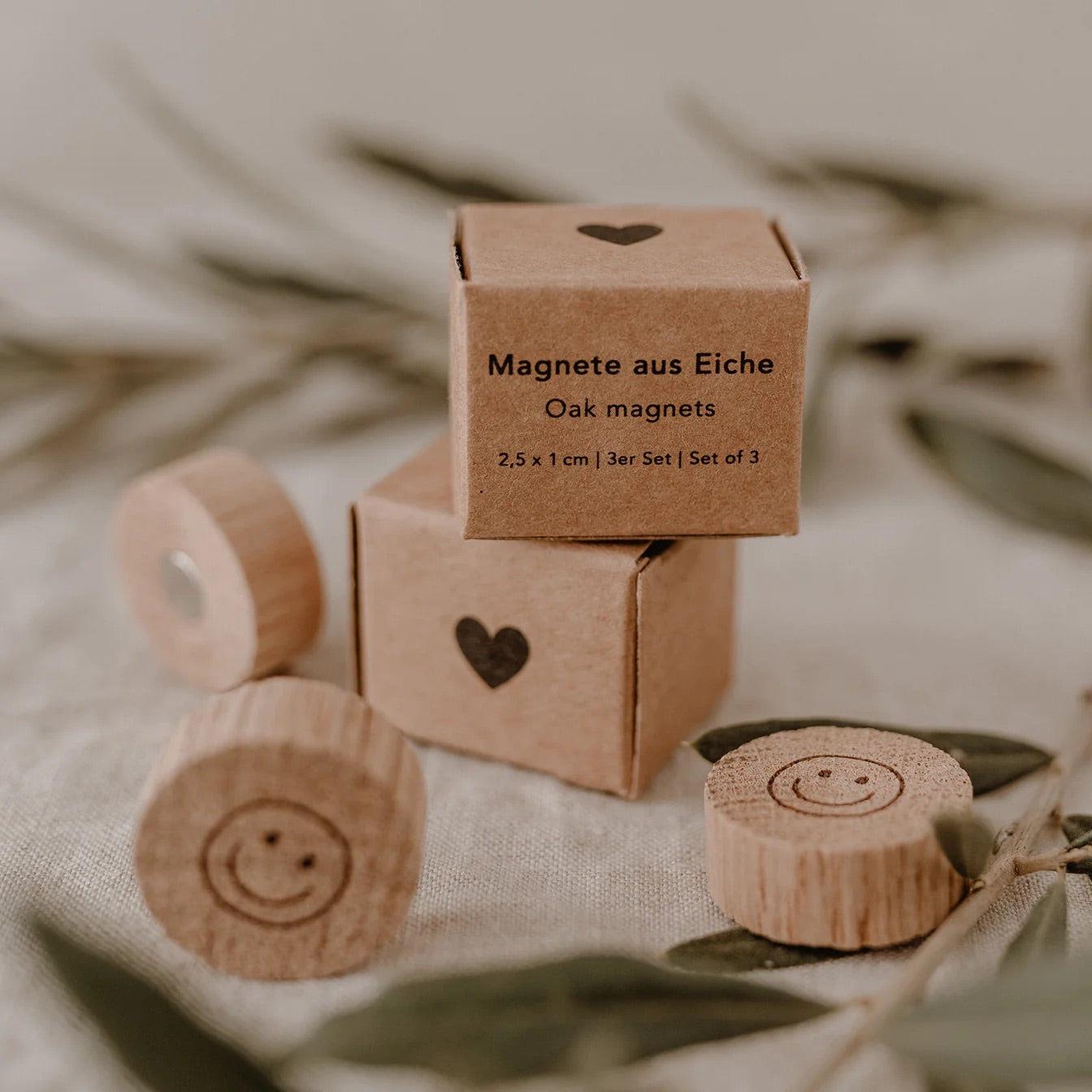Holzmagnet „Smiley 3er Set“