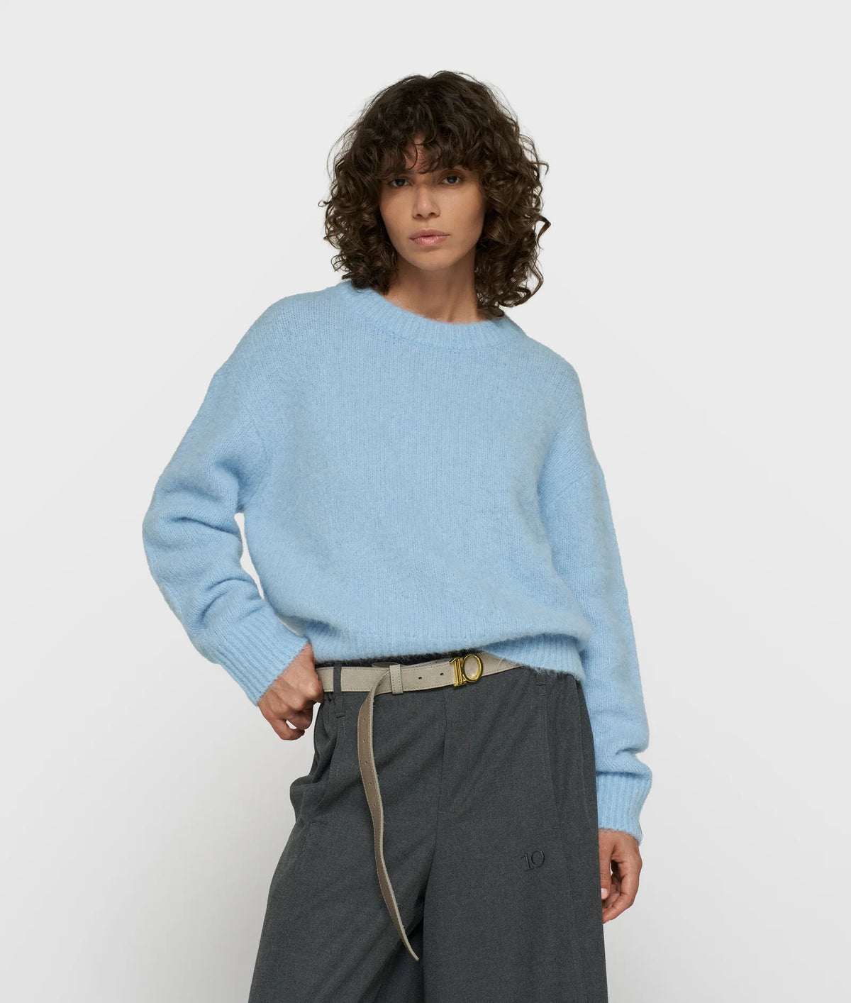 Hairy Knit Sweater Angel Blue