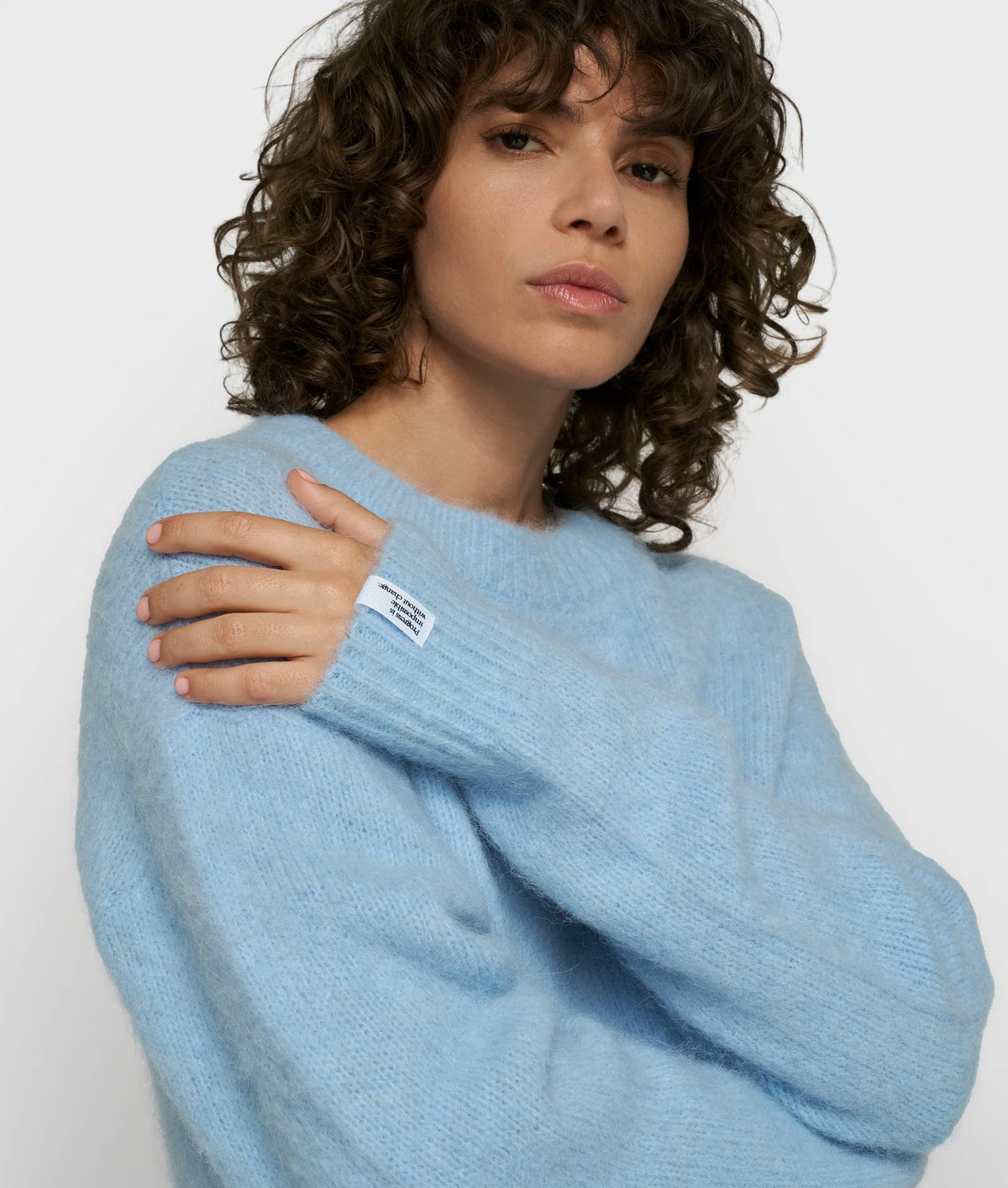 Hairy Knit Sweater Angel Blue