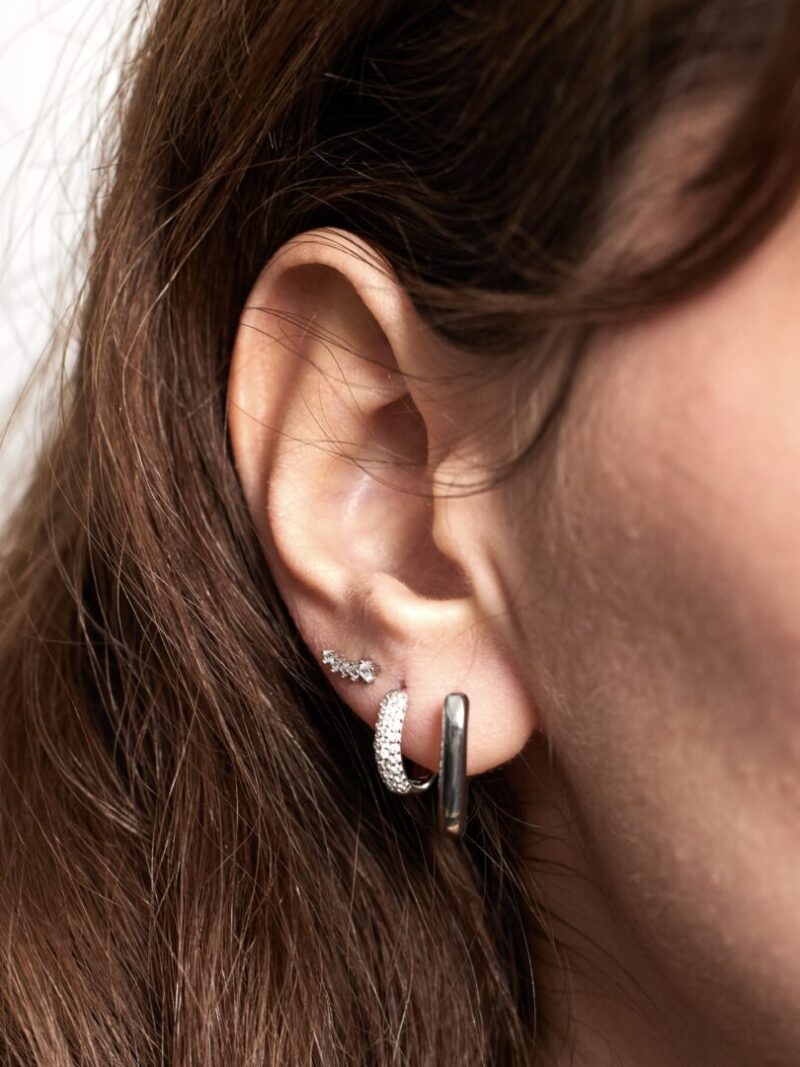 Creolen mit Strass silber