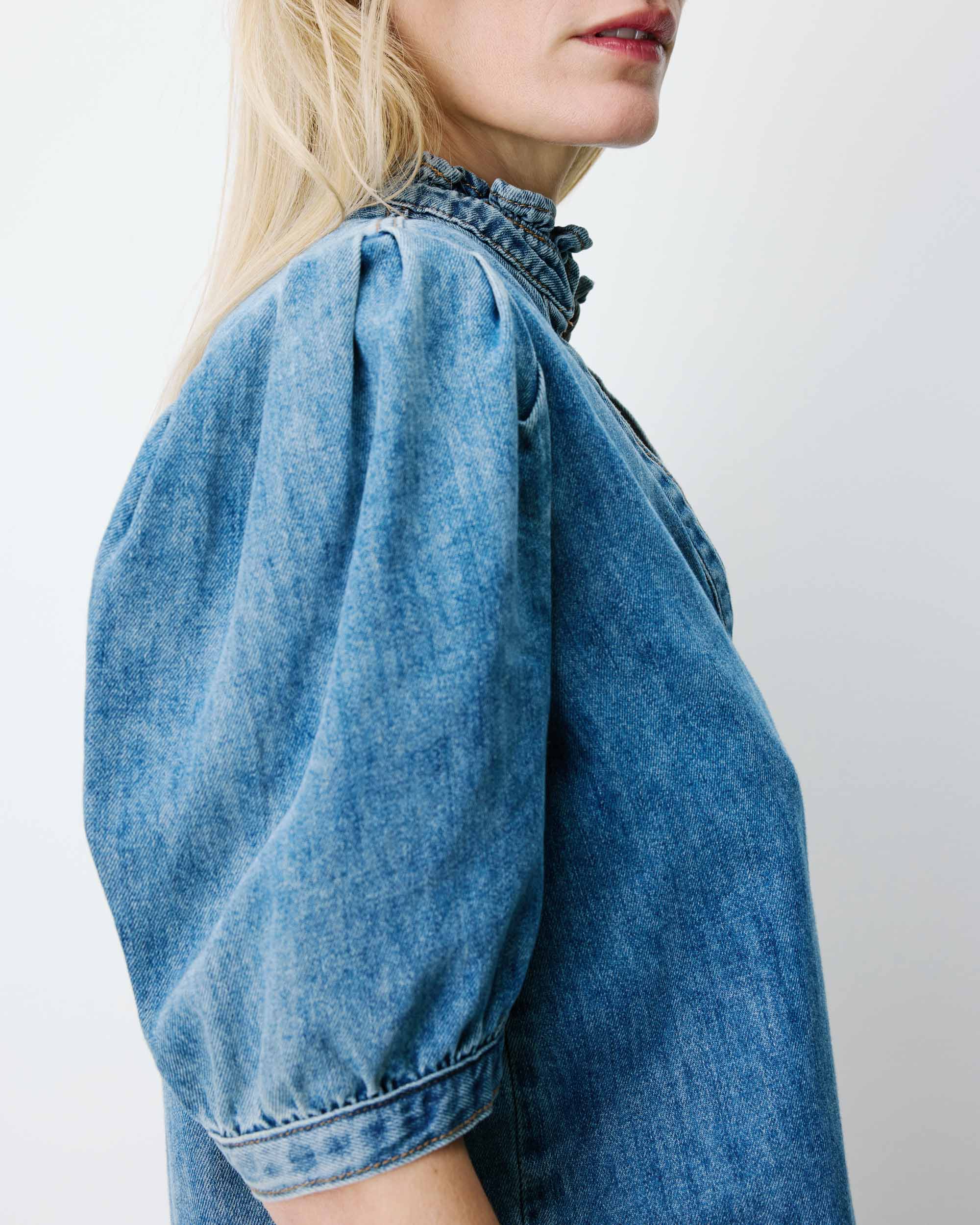 Jeansbluse "Amande" light blue