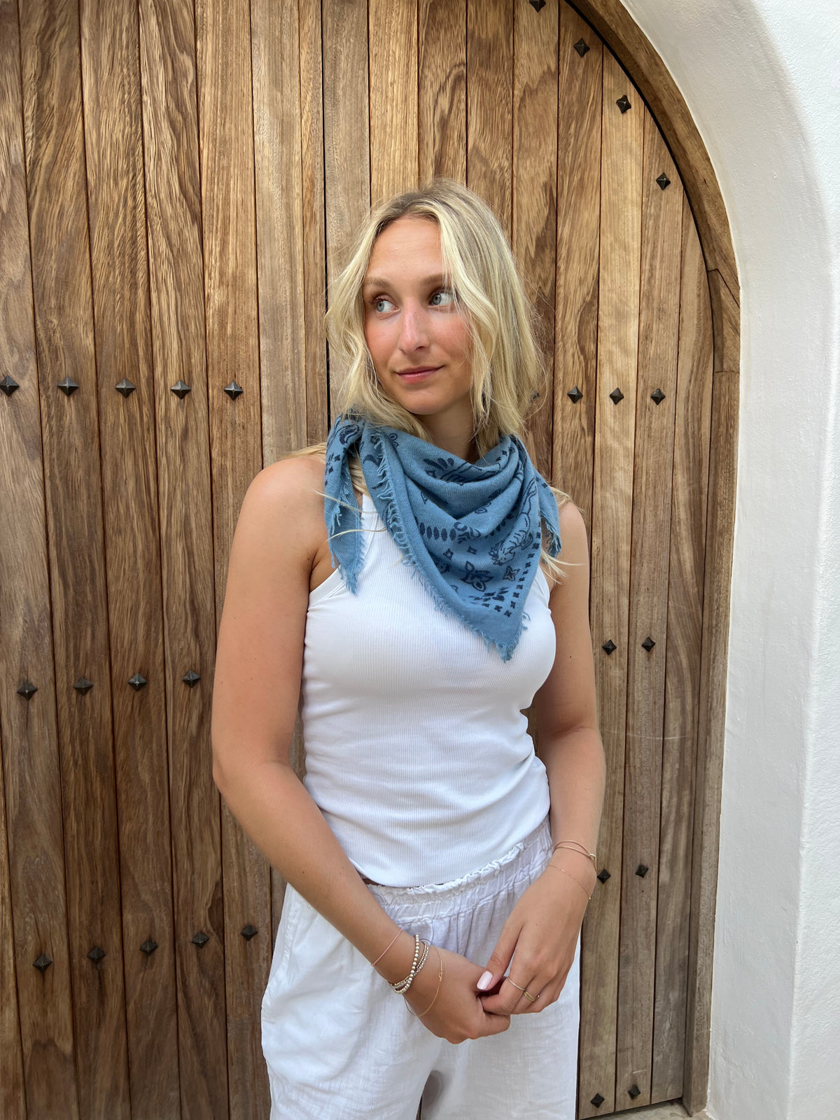 Cashmere Scarf "Wild Horse" wheat/black