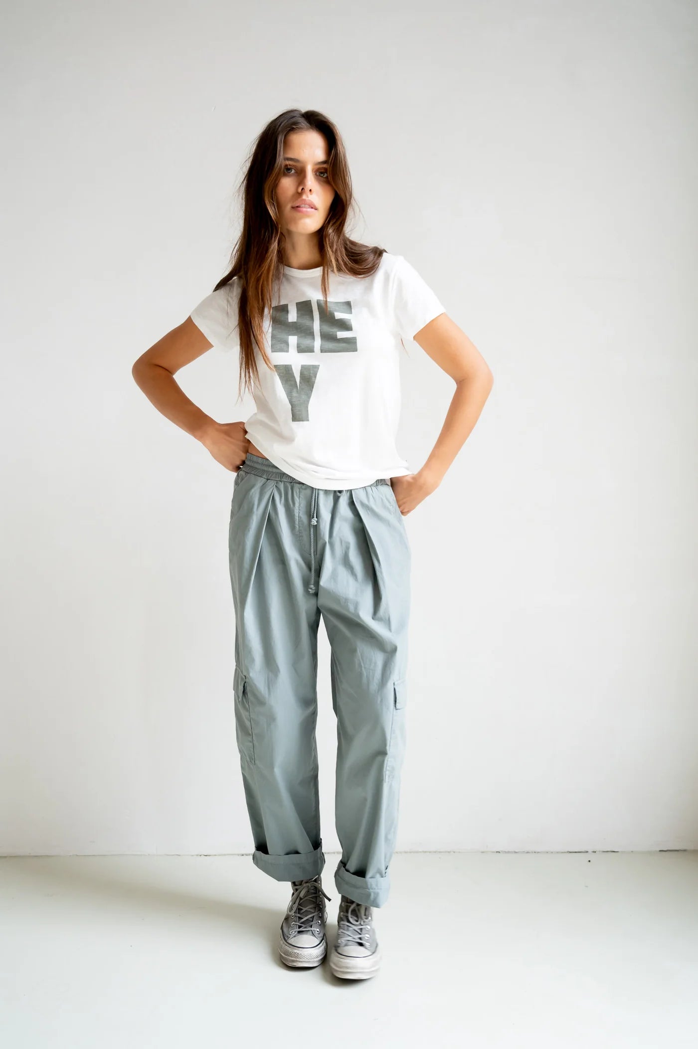 T-Shirt Print ecru/monument