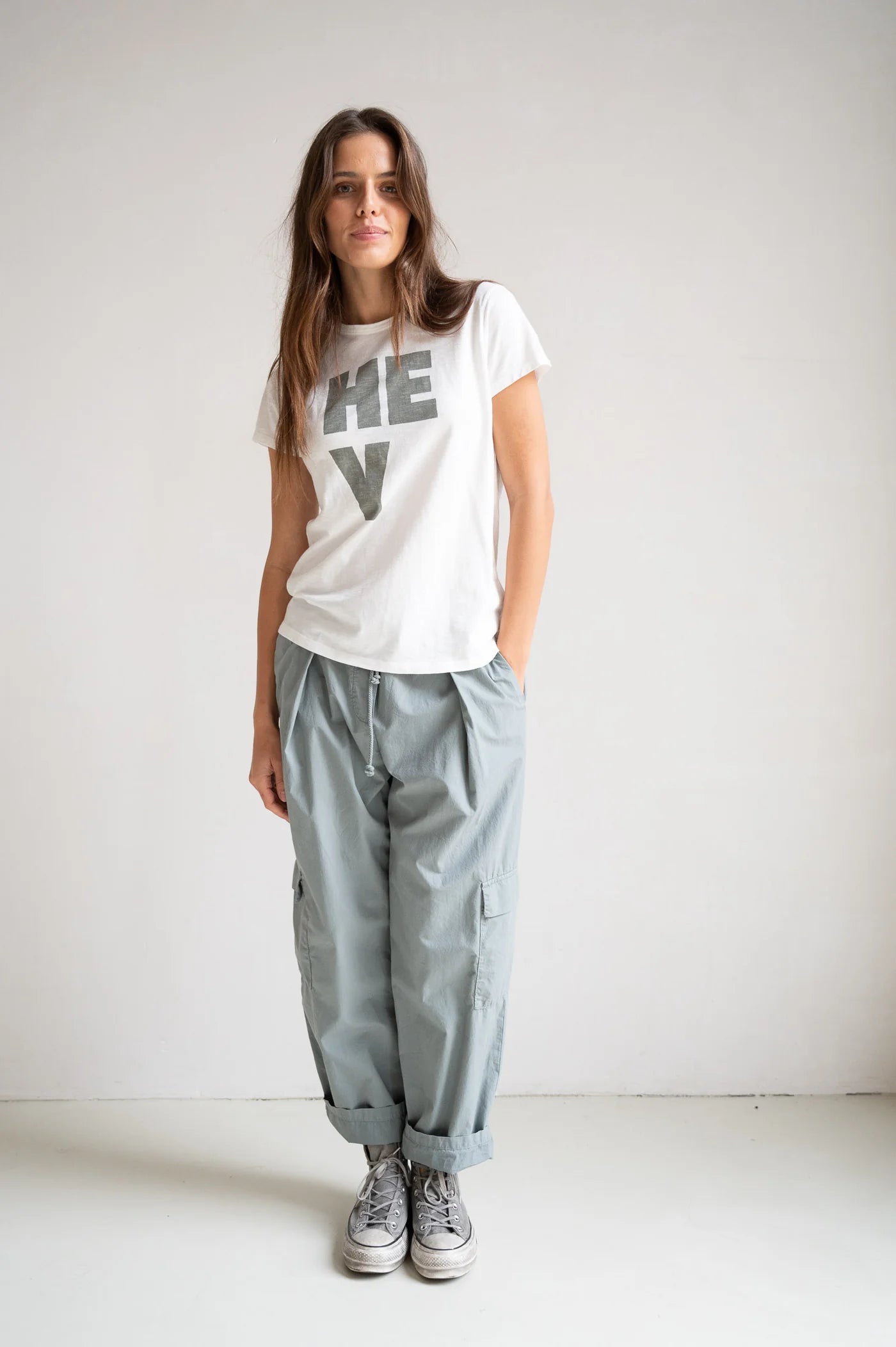 T-Shirt Print ecru/monument