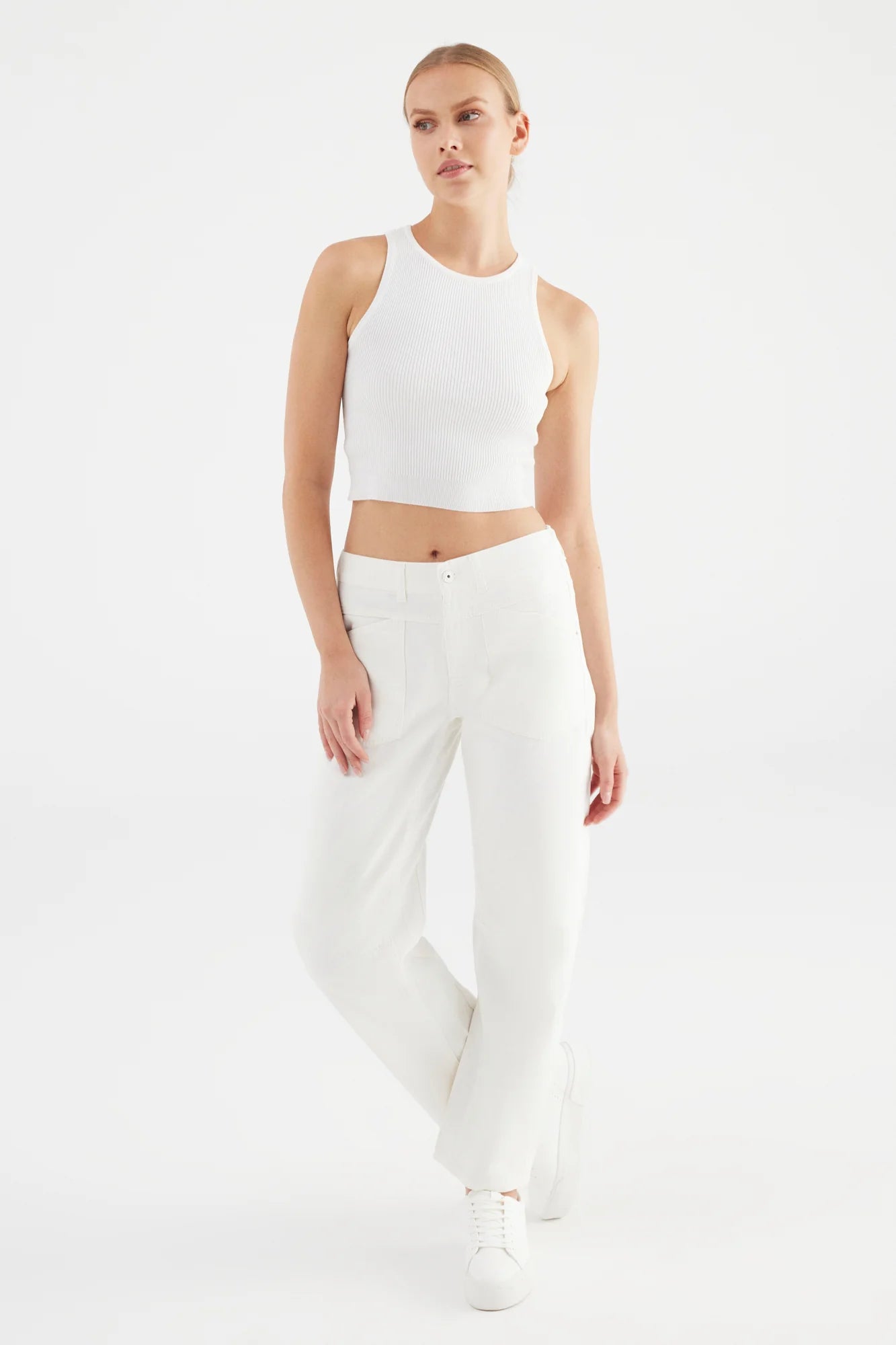 Mid Waist Jeans "Selena" white
