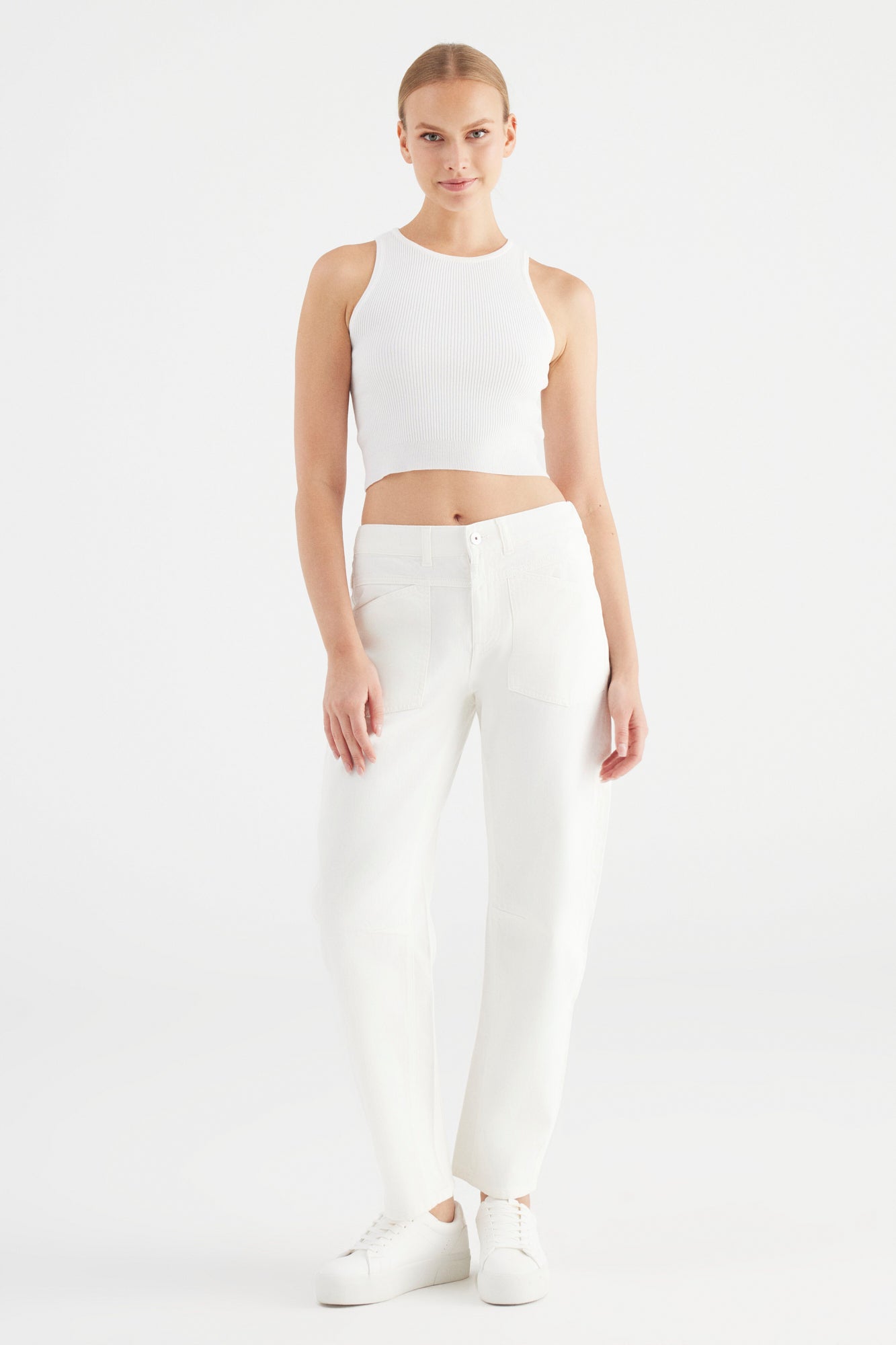 Mid Waist Jeans "Selena" white