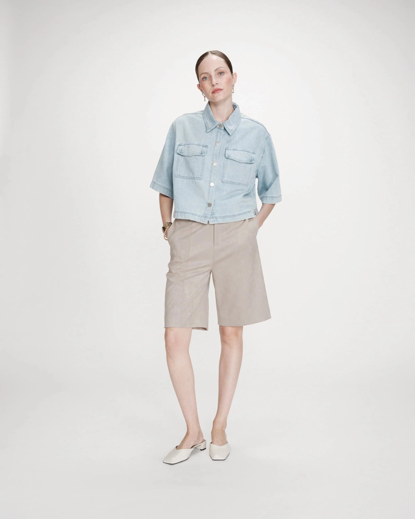 Denim Shirt "Vita" sky blue - Dein Lieblingsladen Concept