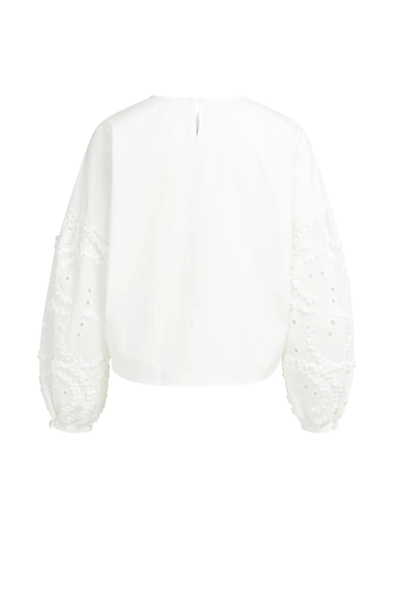 Bluse mit bestickten Ärmeln und Rundhalsausschnitt - Dein Lieblingsladen Concept