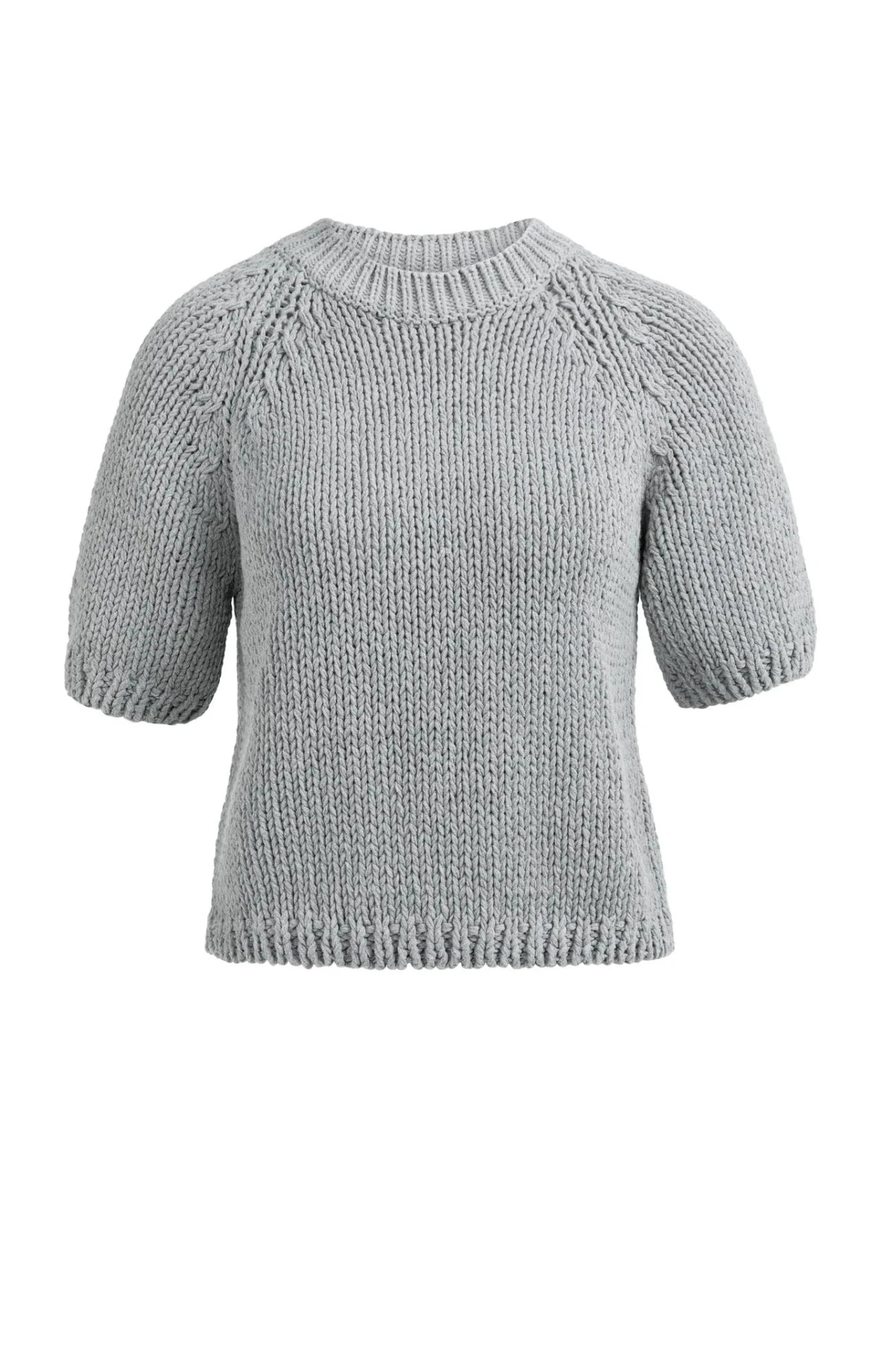 Pullover aus dickem Strick mit kurzen Ärmeln - iron grey - Dein Lieblingsladen Concept