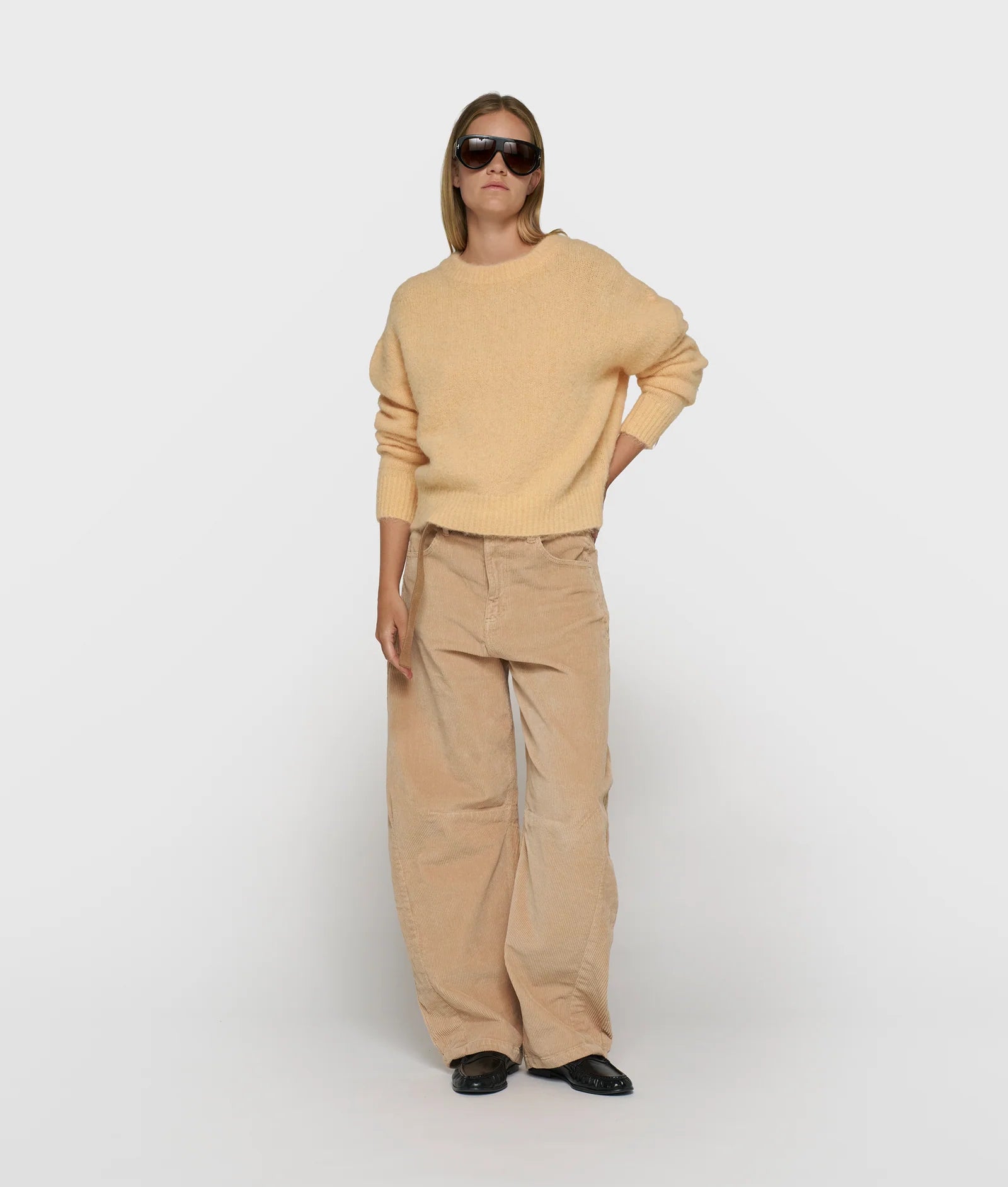 Hairy Knit Sweater pastel mango